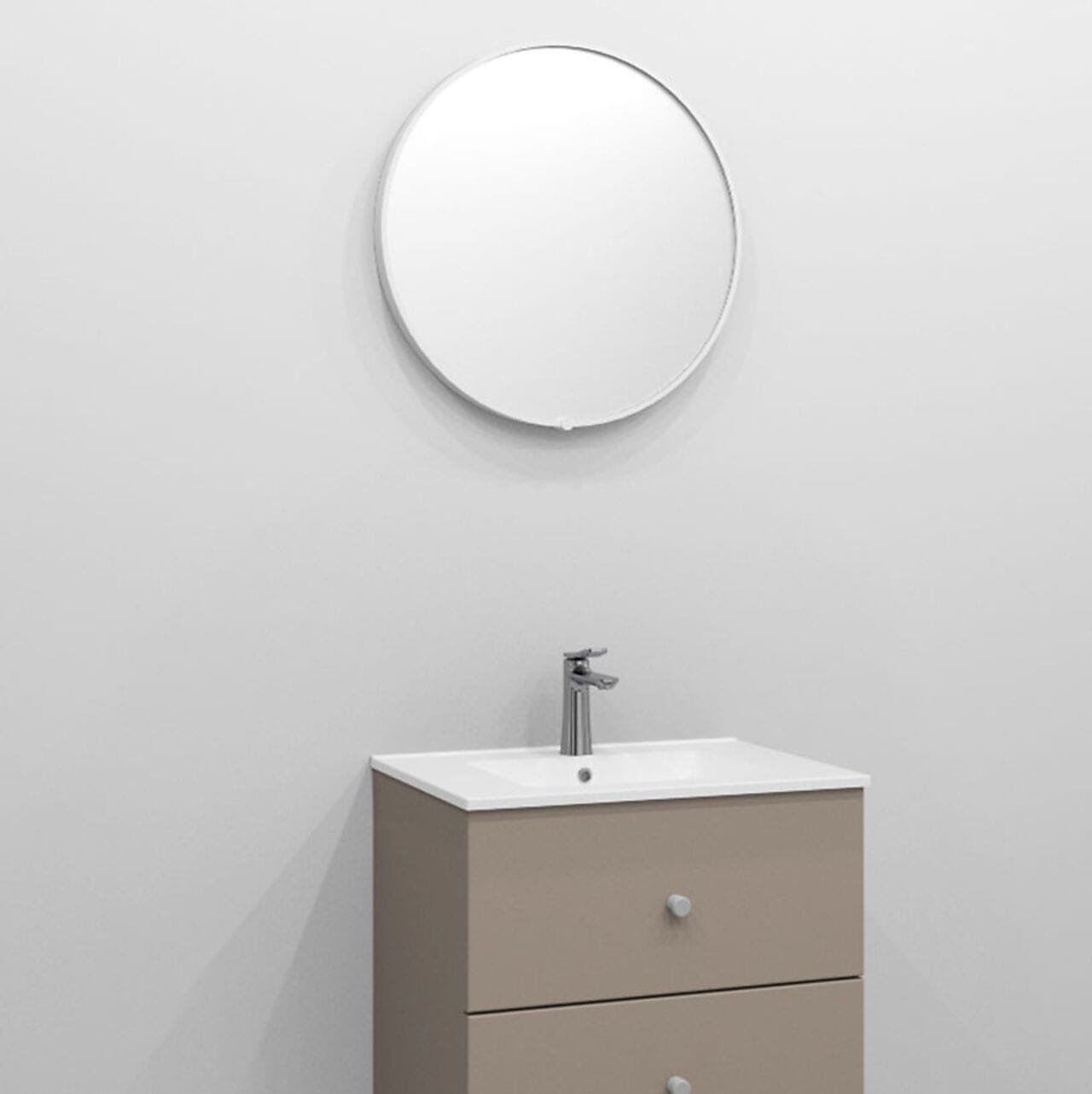 Alterna UMBRA rundt speil med lys (ramme) Hvit / 60cm Alterna Baderomsspeil DAL-7010386