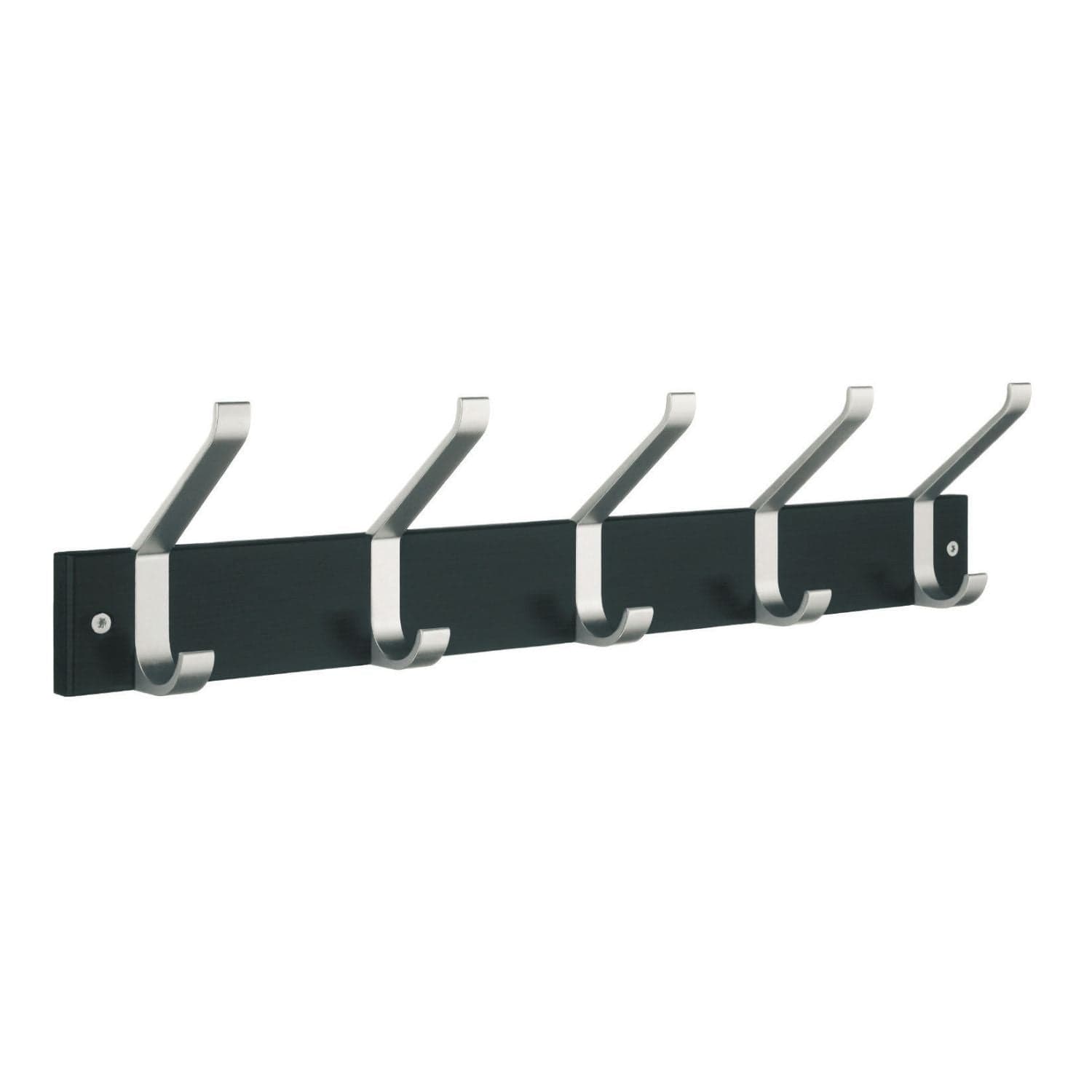 Beslagsboden 1074 Kroklist 5 Hattekroker Svart/aluminium Beslagsboden Knagger hus SM-BB1074