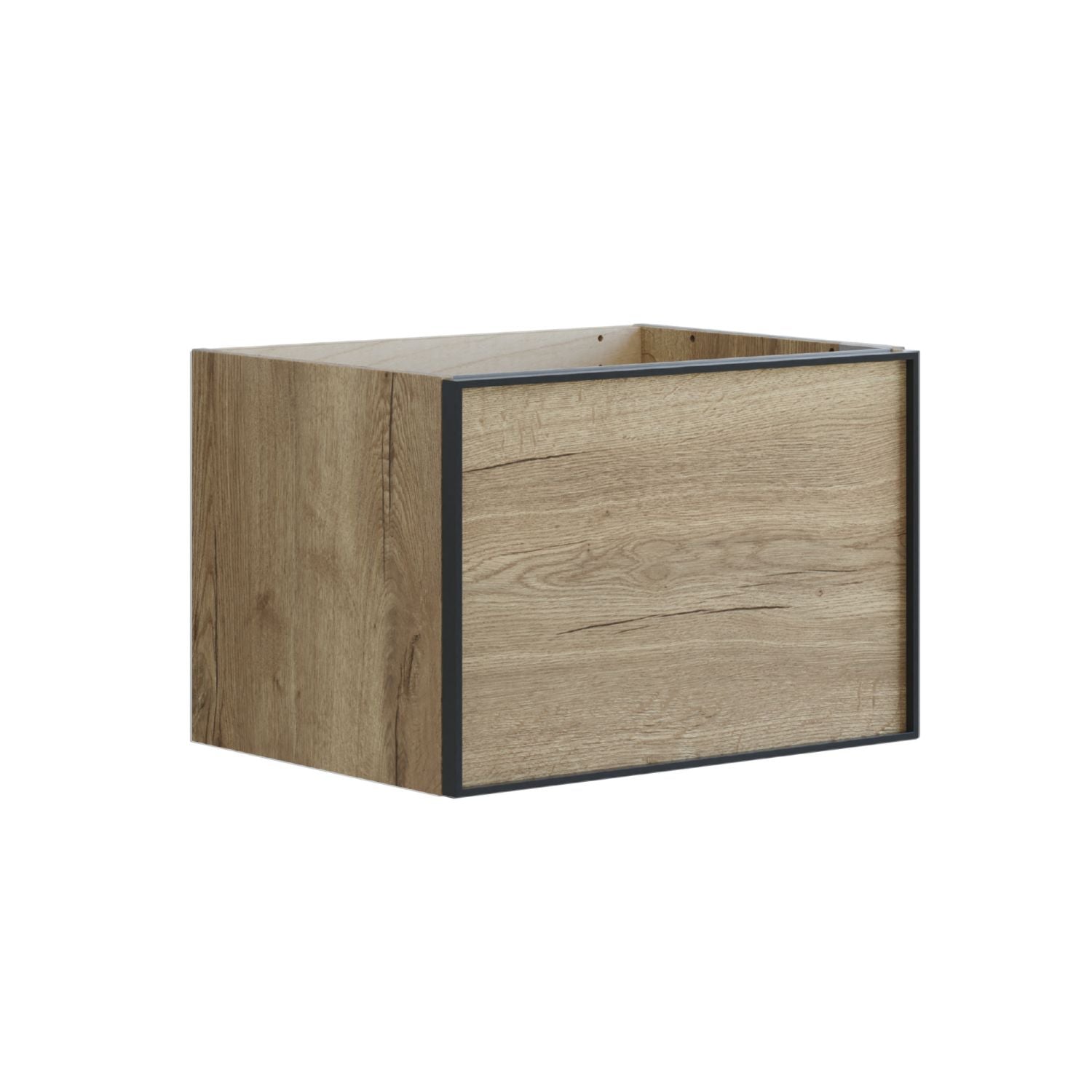 Dansani Inzo Alu-ramme svart Servantskap 1 skuff B60-120xH40xD44cm Natur eik / 60cm Dansani Servantskap DA-U14-8049