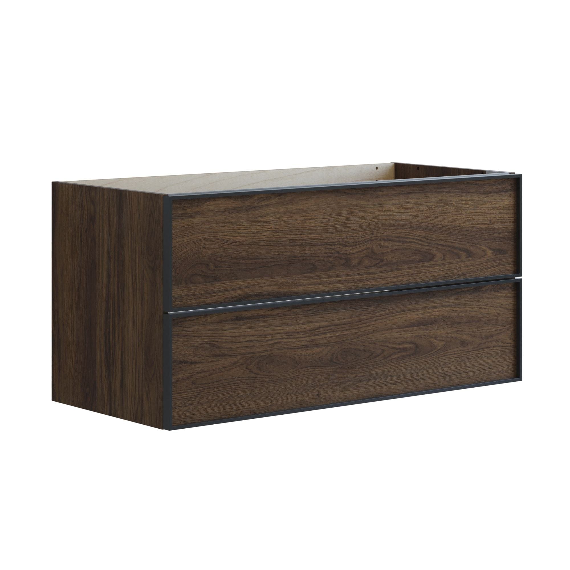 Dansani Inzo Alu-ramme Svart Servantskap 2 Skuff H48cm Brun eik / 100cm Dansani Servantskap DA-U21-8052