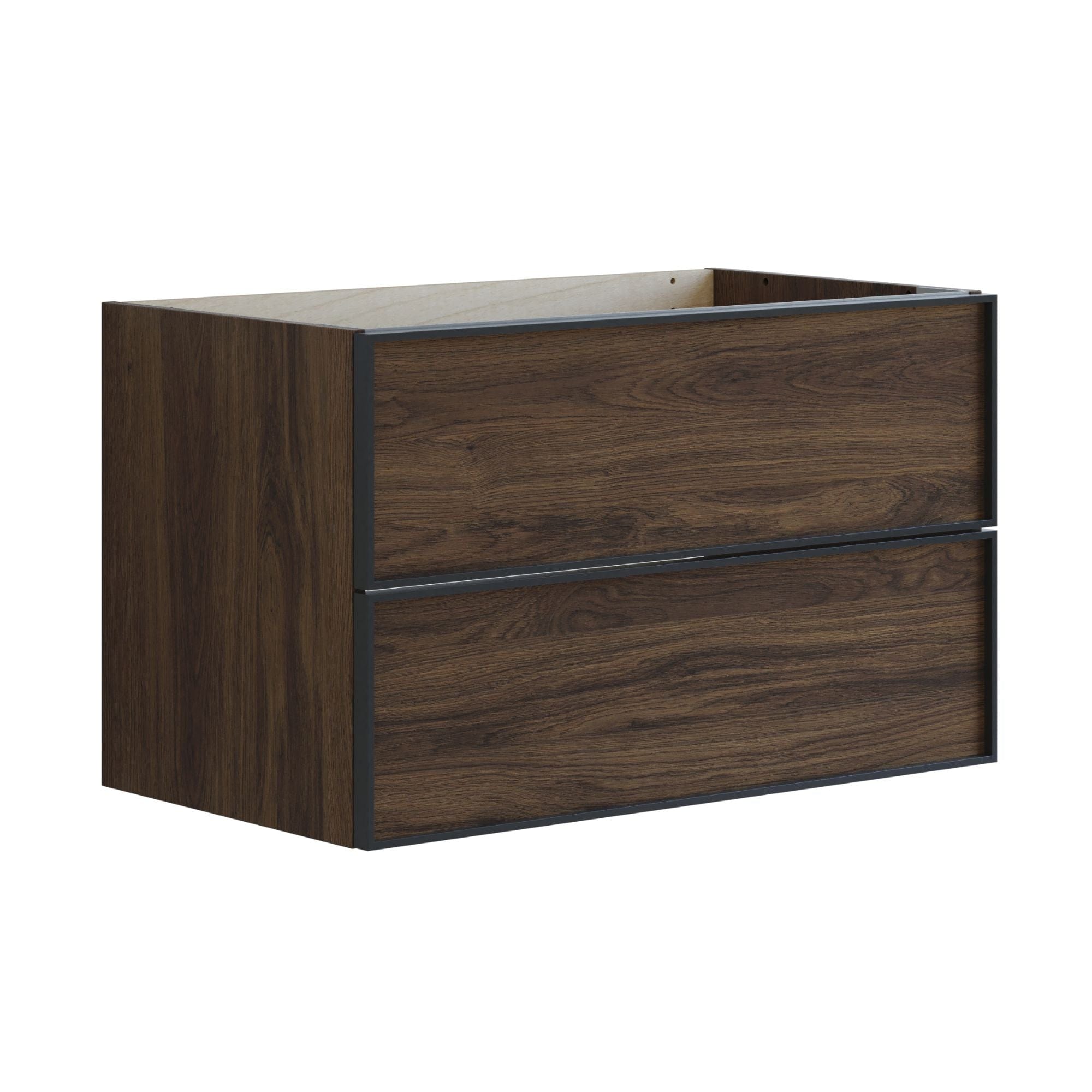 Dansani Inzo Alu-ramme Svart Servantskap 2 Skuff H48cm Brun eik / 80cm Dansani Servantskap DA-U20-8052