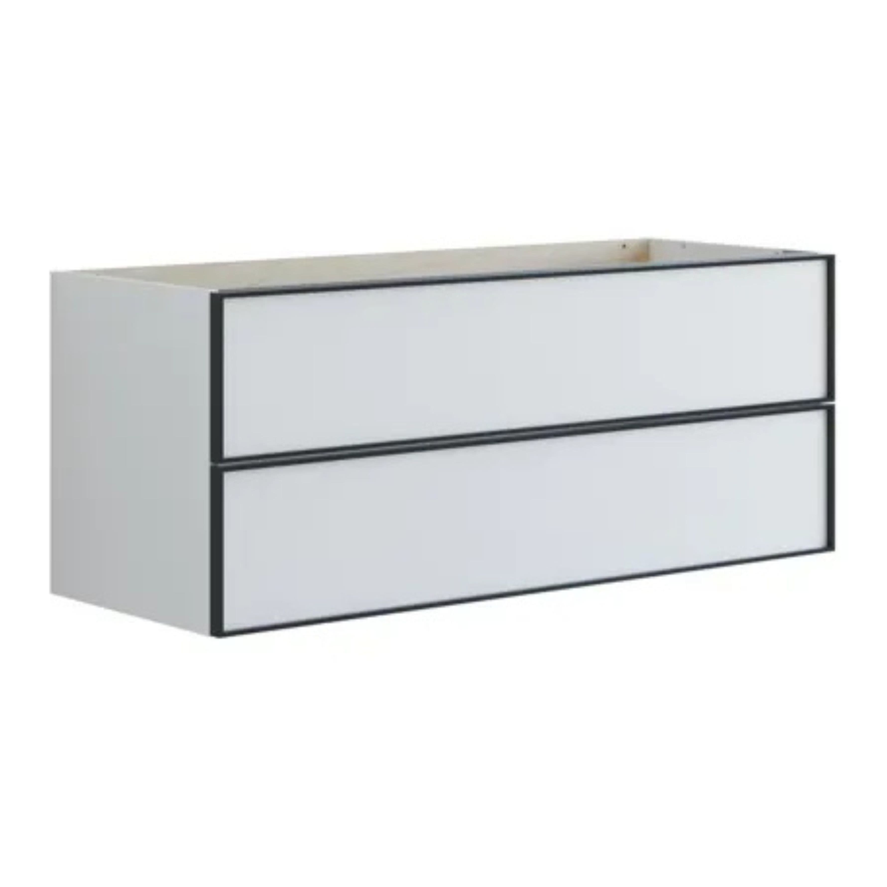 Dansani Inzo Alu-ramme Svart Servantskap 2 Skuff H48cm Hvit matt / 120cm dobbel Dansani Servantskap DA-U23-8010
