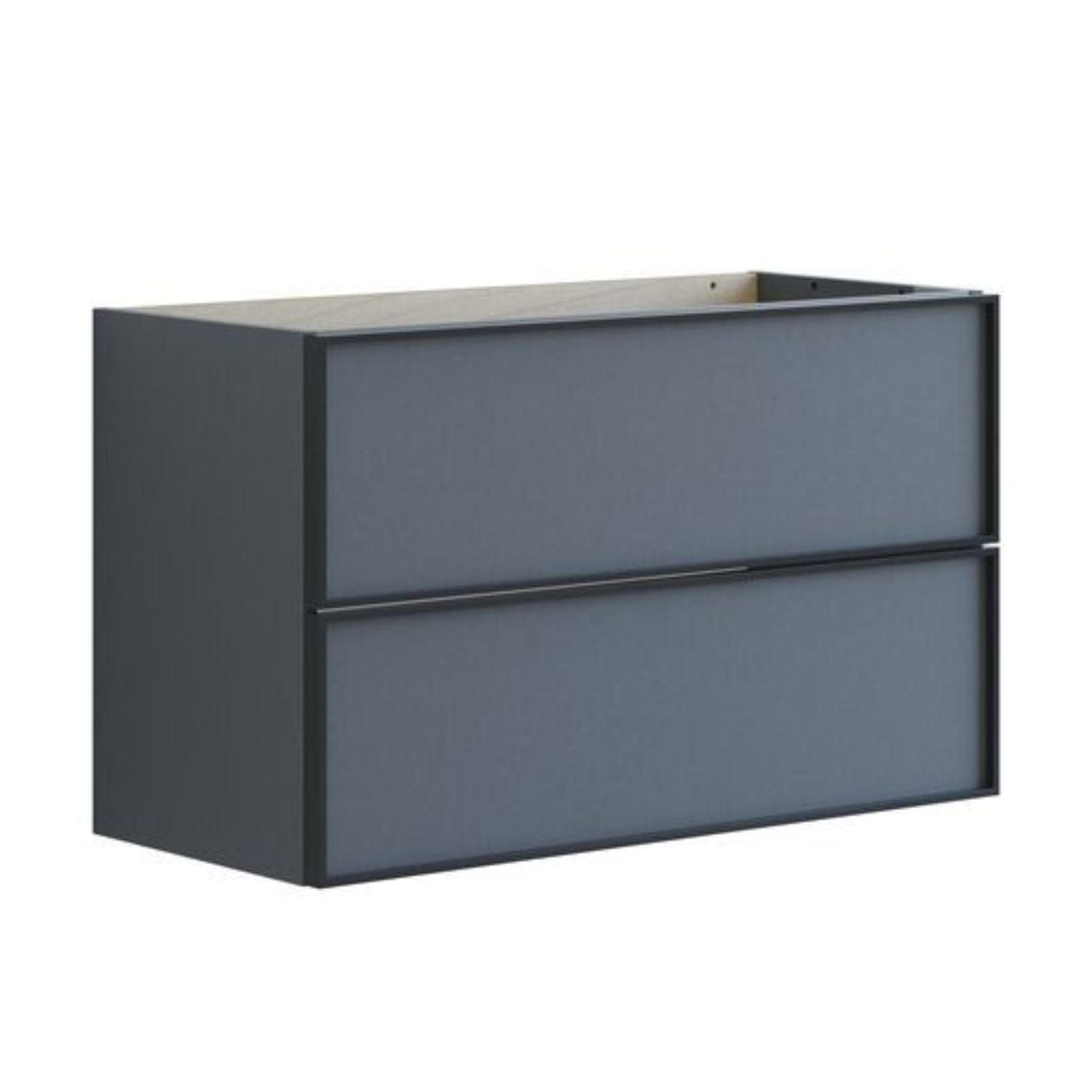 Dansani Inzo Alu-ramme Svart Servantskap Slim 2 Skuff Grå matt / 80cm Dansani Servantskap DA-U08-8003