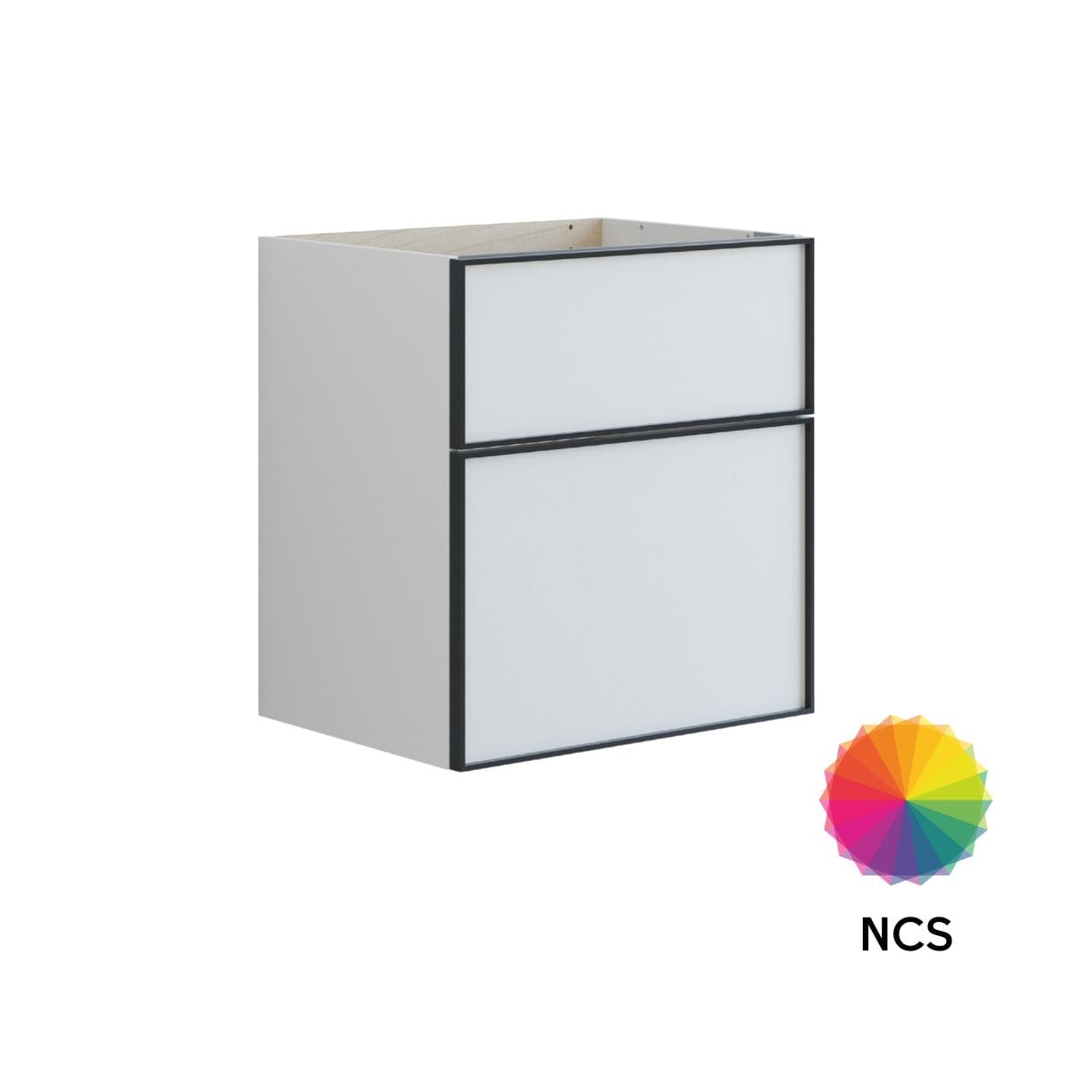 Dansani Inzo Alu-ramme svart Underskap 2 skuff NCS farge / 60cm Dansani Sideskap bad DA-U37-8099