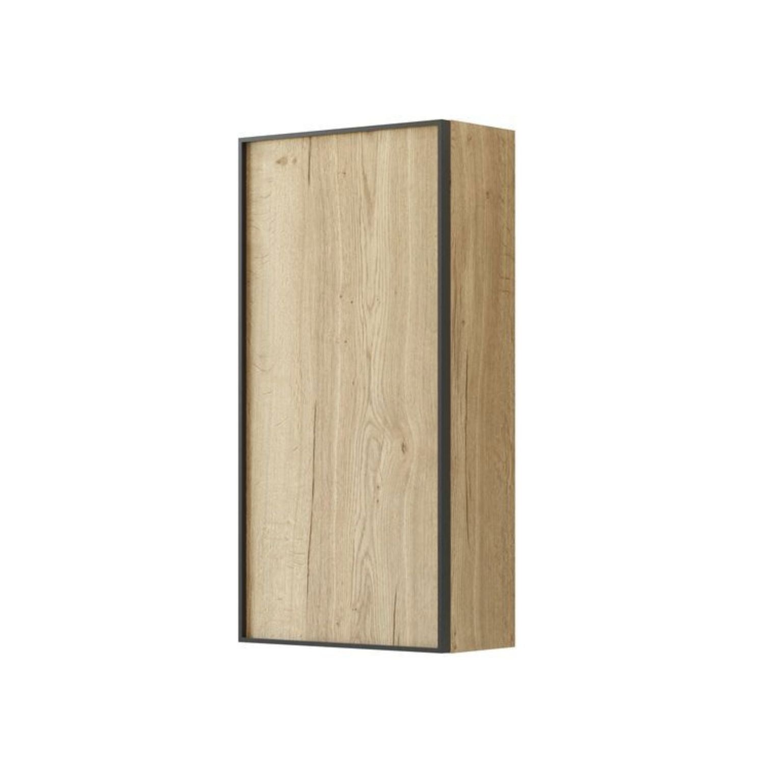 Dansani Inzo Urban Alu-ramme svart Overskap 1 dør B40xH80xD19cm Natur eik / Venstre hengslet Dansani Sideskap bad DA-U42-8249