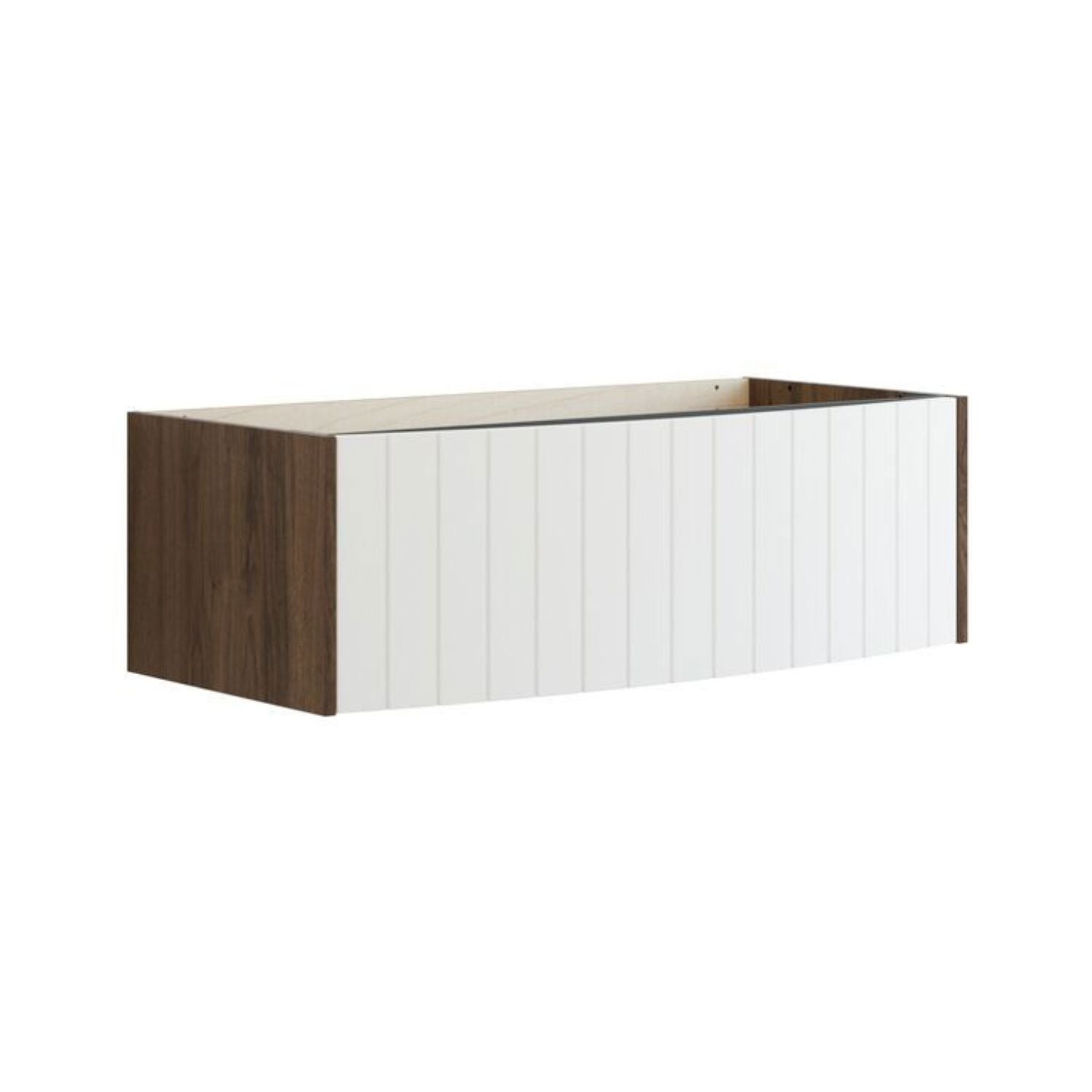 Dansani Inzo Vintage Rillet Servantskap 1 skuff - Buet Brun eik/hvit matt / 100cm Dansani Servantskap DA-R03-4015