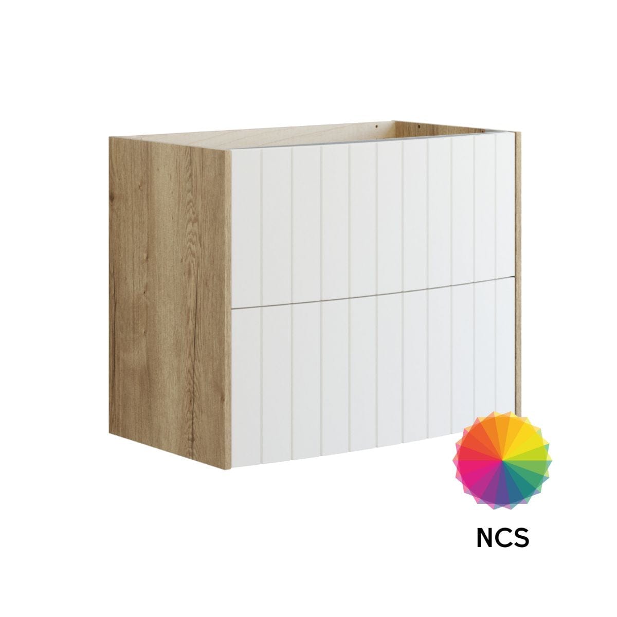 Dansani Inzo Vintage Rillet Servantskap - Buet Natur eik/NCS farge / 80cm Dansani Servantskap DA-R05-4092