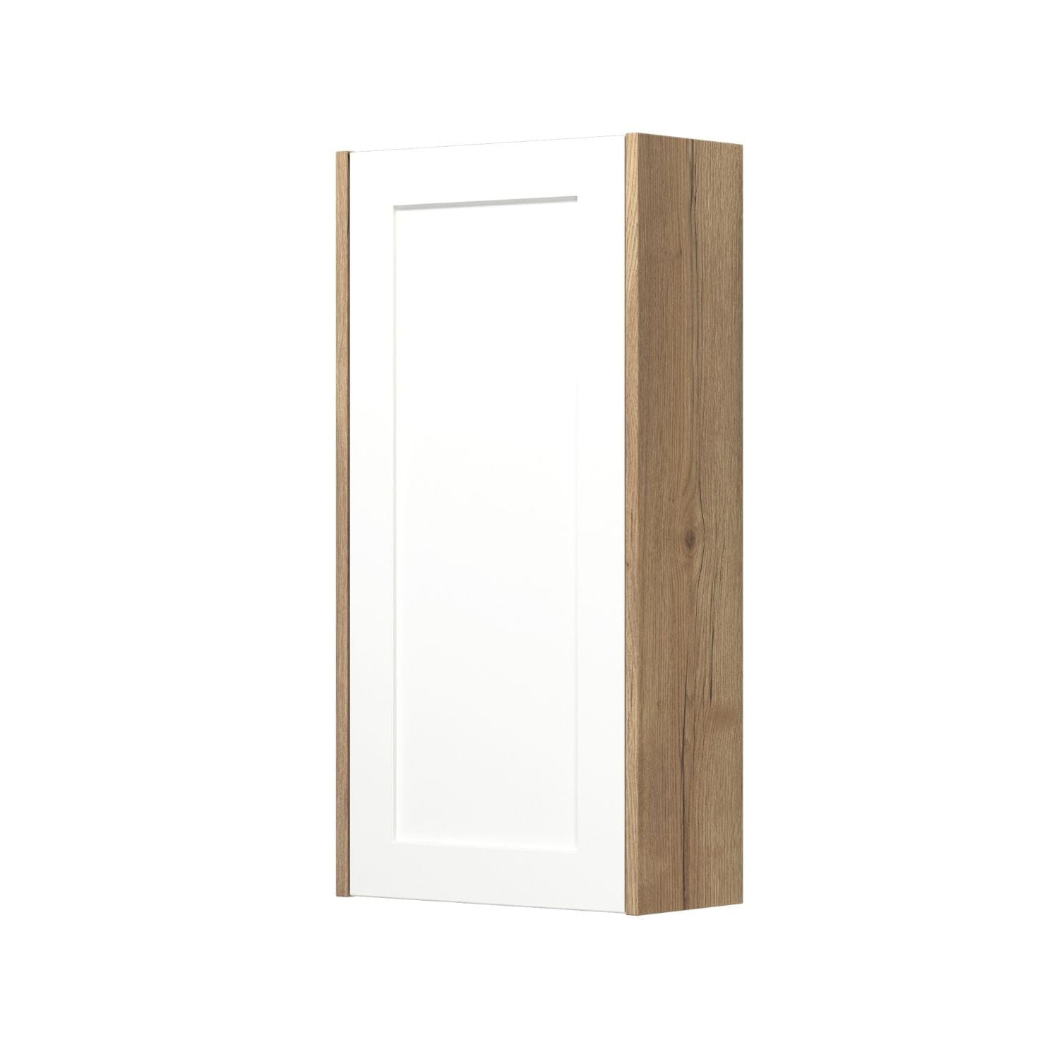 Dansani You Overskap 1 dør B40xH80xD19cm - Ramme Natur eik/Hvit matt / Venstre Dansani Sideskap bad DA-V49-3214