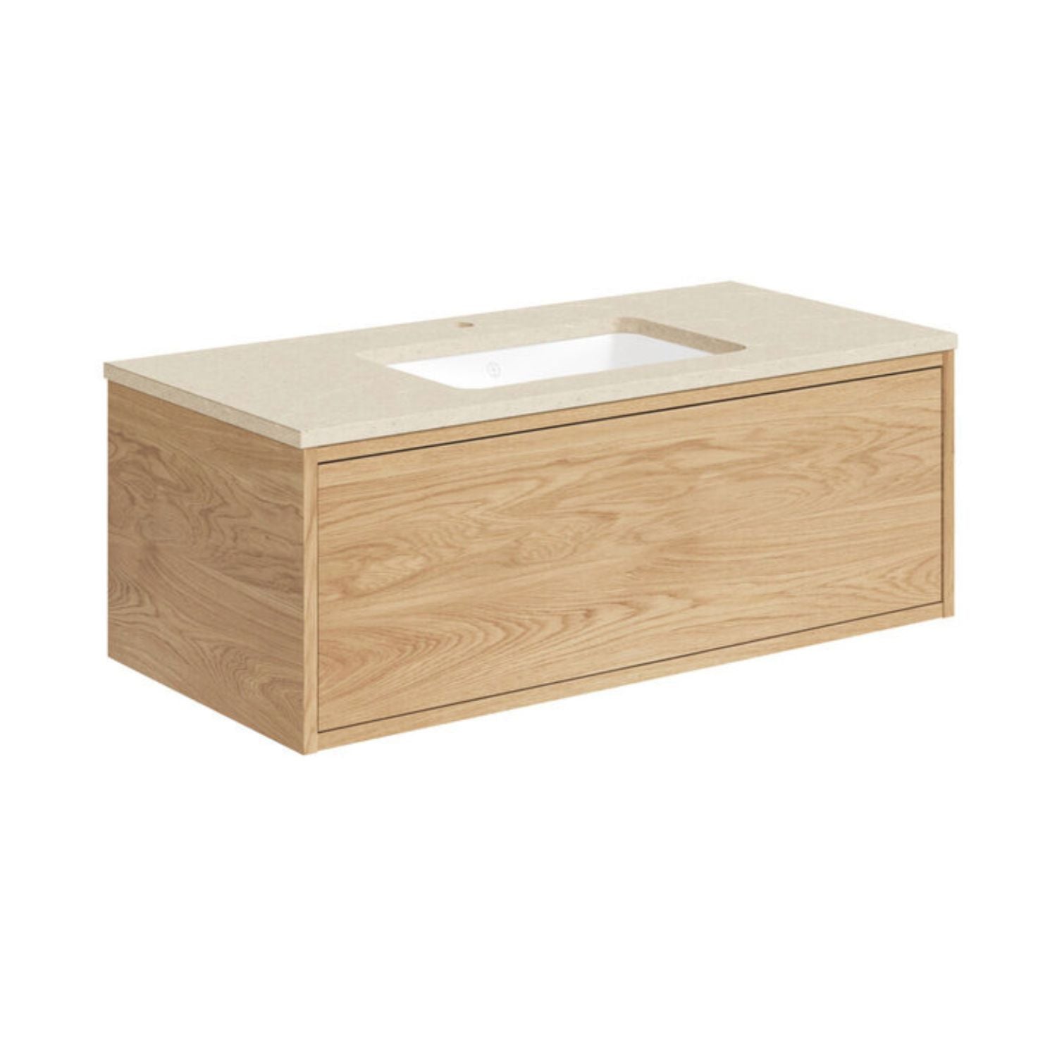 Gustavsberg Ducentic Servantskap med Benkeplate Lys eik / 100cm / Beige royal 1 hull for kran Gustavsberg Servantskap GRO-GB71DCVU10ARCC1100