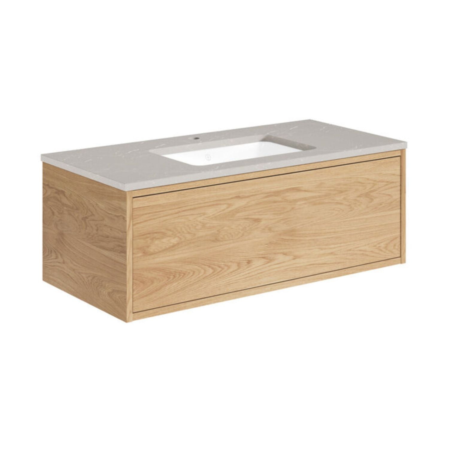 Gustavsberg Ducentic Servantskap med Benkeplate Lys eik / 100cm / Polar grey 1 hull for kran Gustavsberg Servantskap GRO-GB71DCVU10ARSG1100