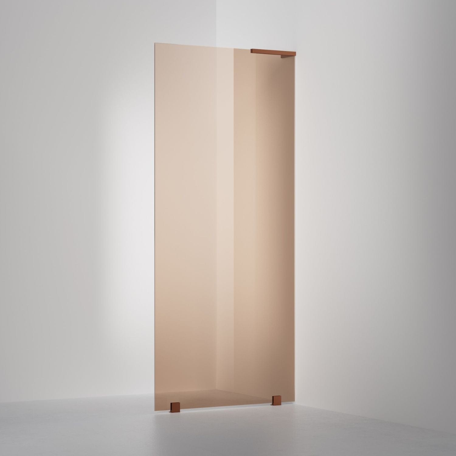 INR Dusjvegg ARC 20 Original Skjermvegg Måltilpasset Brushed bronze / Måltilpasset - høyre / Bronse glass INR Iconic Nordic Rooms Dusjvegg INR-120542600