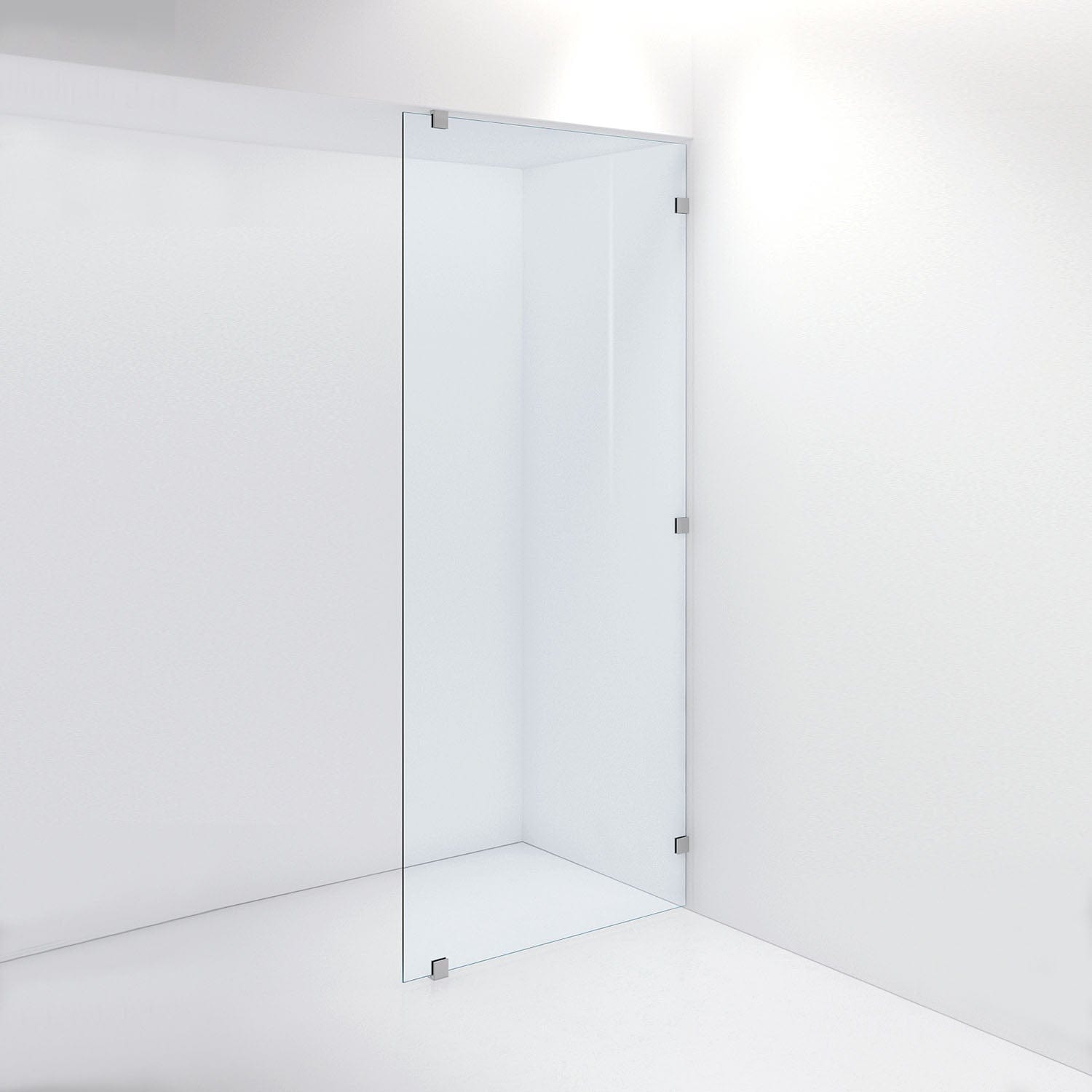 INR Dusjvegg ARC 20 Plus Måltilpasset Brushed stainless / Måltilpasset / Klart glass INR Iconic Nordic Rooms Dusjvegg INR-120102400