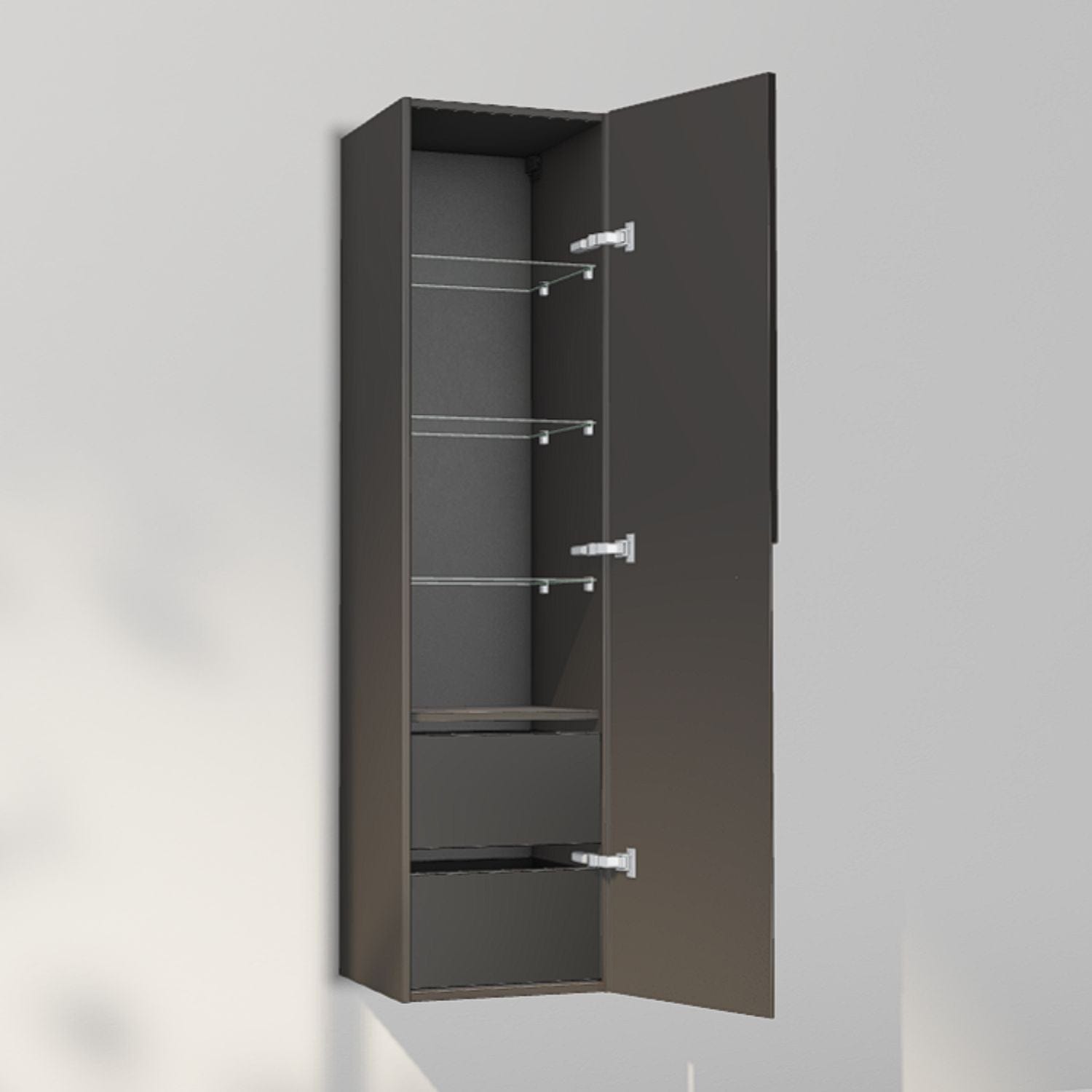 INR Grip 40/40 Høyskap med skuffer Carbon grey / 40cm / Høyre INR Iconic Nordic Rooms Høyskap bad INR-395953H