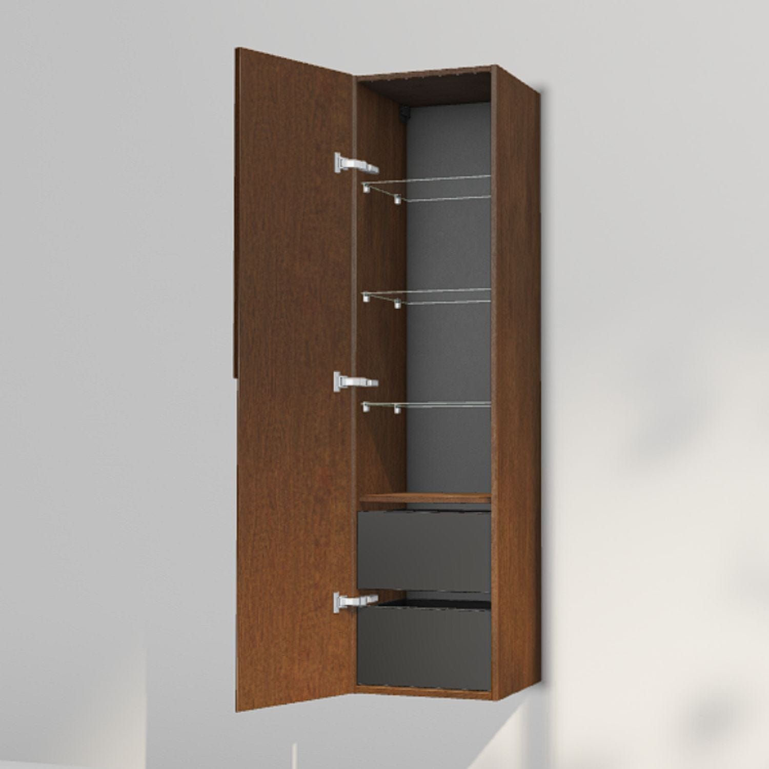 INR Grip 40/40 Høyskap med skuffer Dark oak / 40cm / Venstre INR Iconic Nordic Rooms Høyskap bad INR-395938V