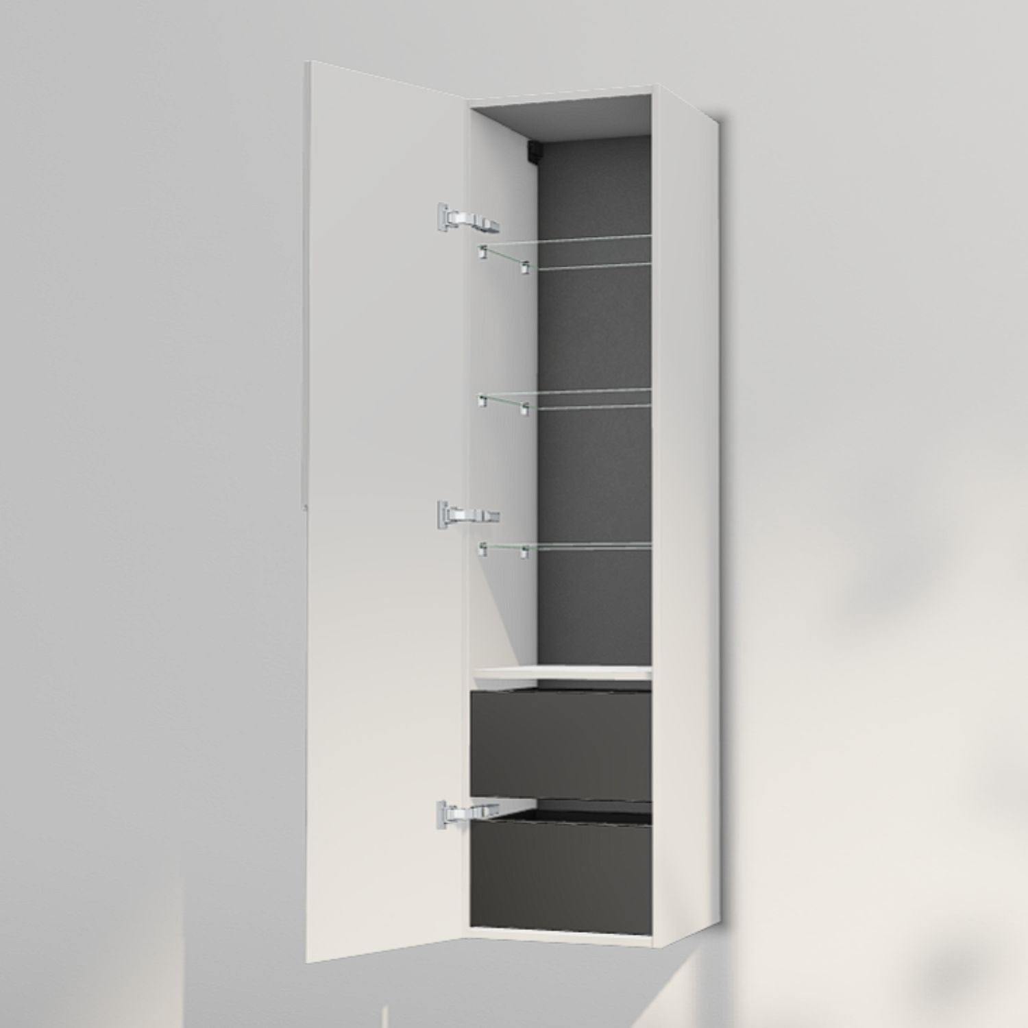 INR Grip 40/40 Høyskap med skuffer Pure white / 40cm / Venstre INR Iconic Nordic Rooms Høyskap bad INR-395916V