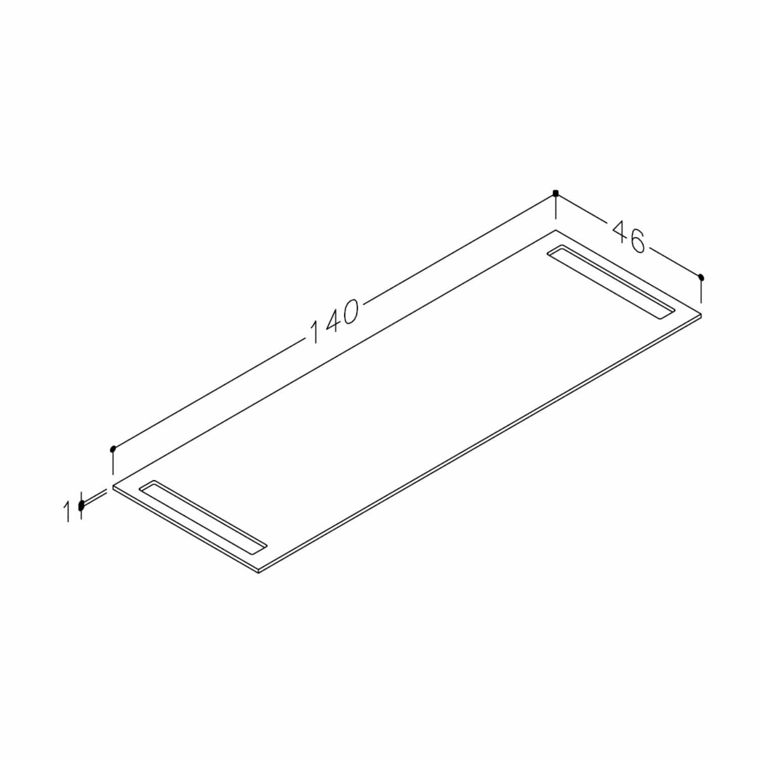 Korsbakken Benkeplate HPL med 2 håndkleholder Terrastein / 2 sider / 140cm Korsbakken Benkeplate bad KO-513582140