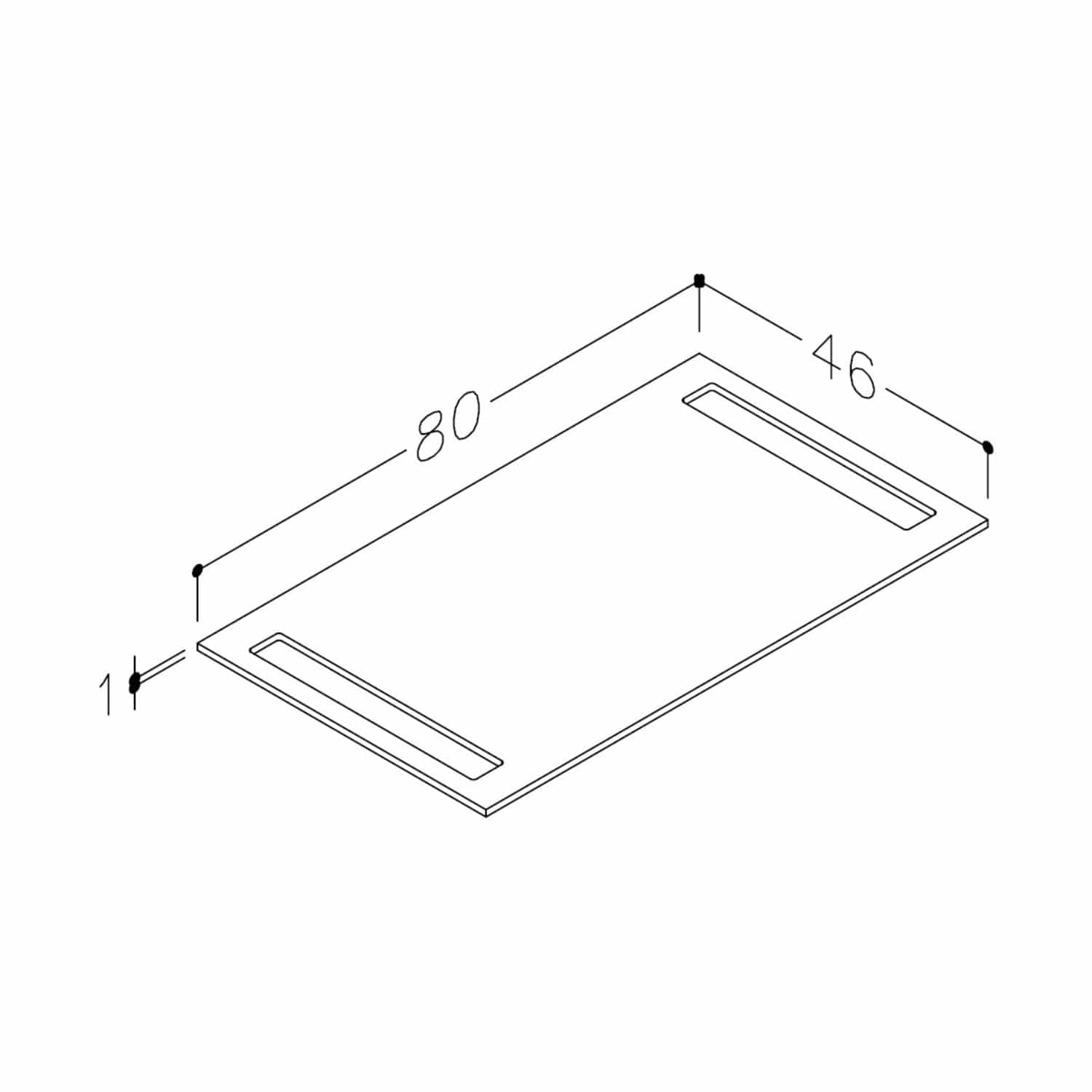 Korsbakken Benkeplate HPL med 2 håndkleholder Terrastein / 2 sider / 80cm Korsbakken Benkeplate bad KO-513582080