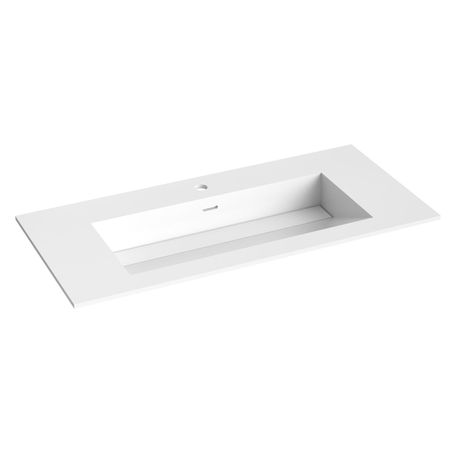 Korsbakken Corian Servant med Skrå Bunn Hvit matt / 100cm Korsbakken Møbelservant KO-373602100