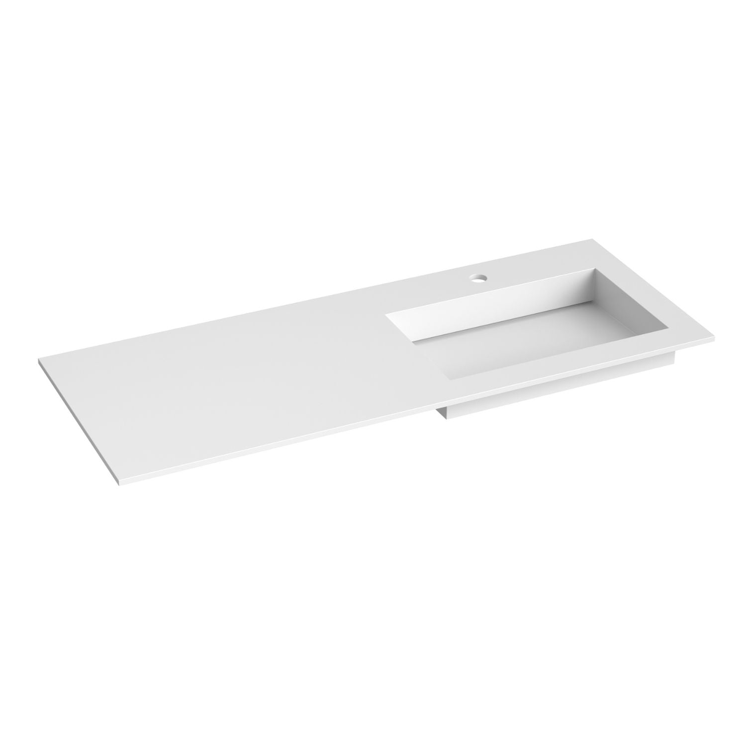 Korsbakken Corian Sidestilt Servant med Flat Bunn Hvit matt / 120cm / Høyre Korsbakken Møbelservant KO-383902126