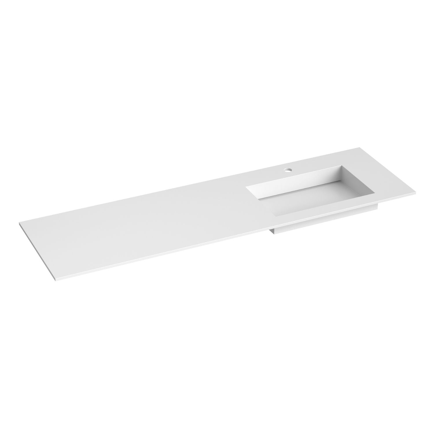 Korsbakken Corian Sidestilt Servant med Flat Bunn Hvit matt / 160cm / Høyre Korsbakken Møbelservant KO-383902166