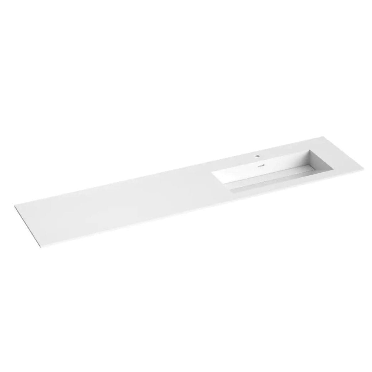 Korsbakken Corian Sidestilt Servant med Skrå Bunn Hvit matt / 200cm / Høyre Korsbakken Baderomsservant KO-373702206