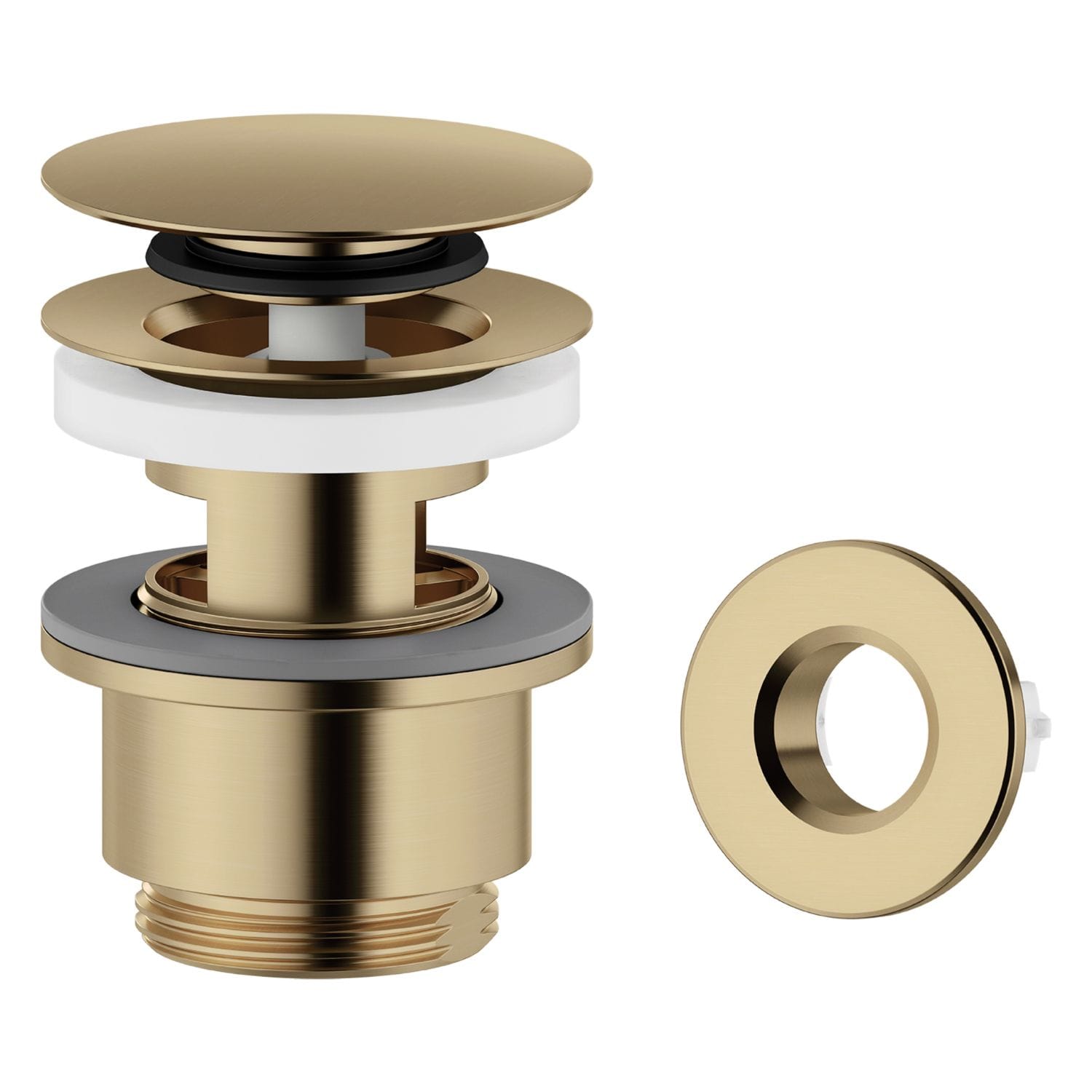 Korsbakken Klikkventil til servant med overløp Børstet bronse Korsbakken Bunnventil KO-2385088