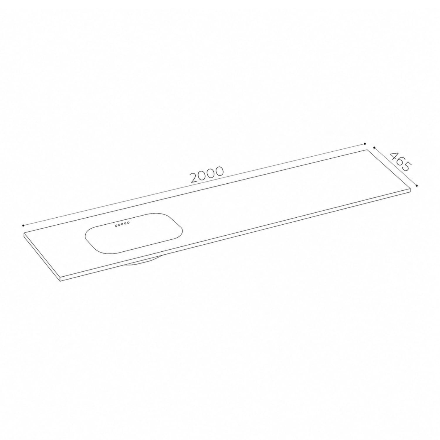 Korsbakken Nice Heldekkende Servant Hvit matt / 200cm venstre / Uten Korsbakken Møbelservant KO-463702205