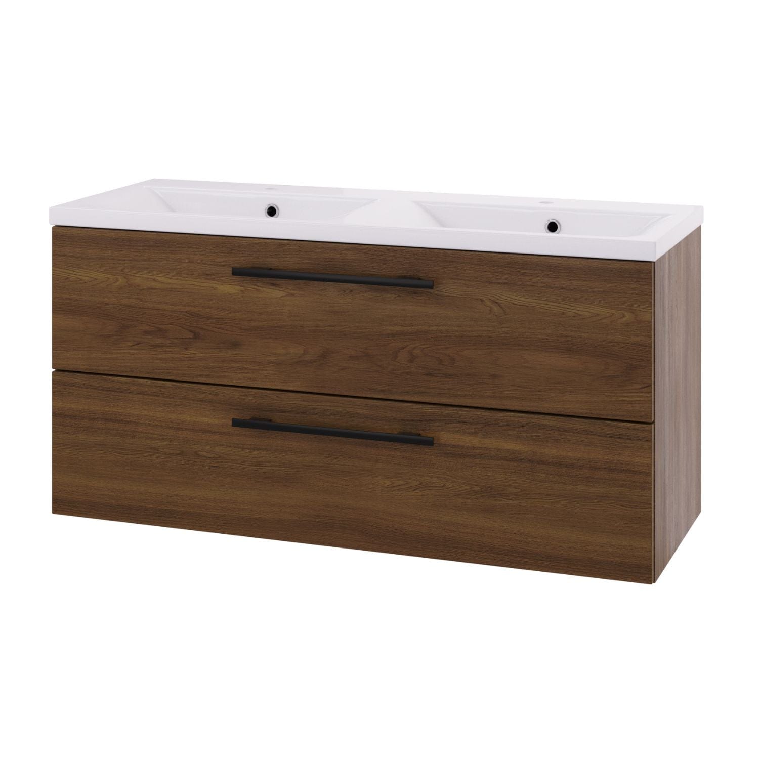 Linn Bad Ingrid D45cm Servantskap Mørk eik / 120cm dobbel Linn Bad Servantskap LB-110812D
