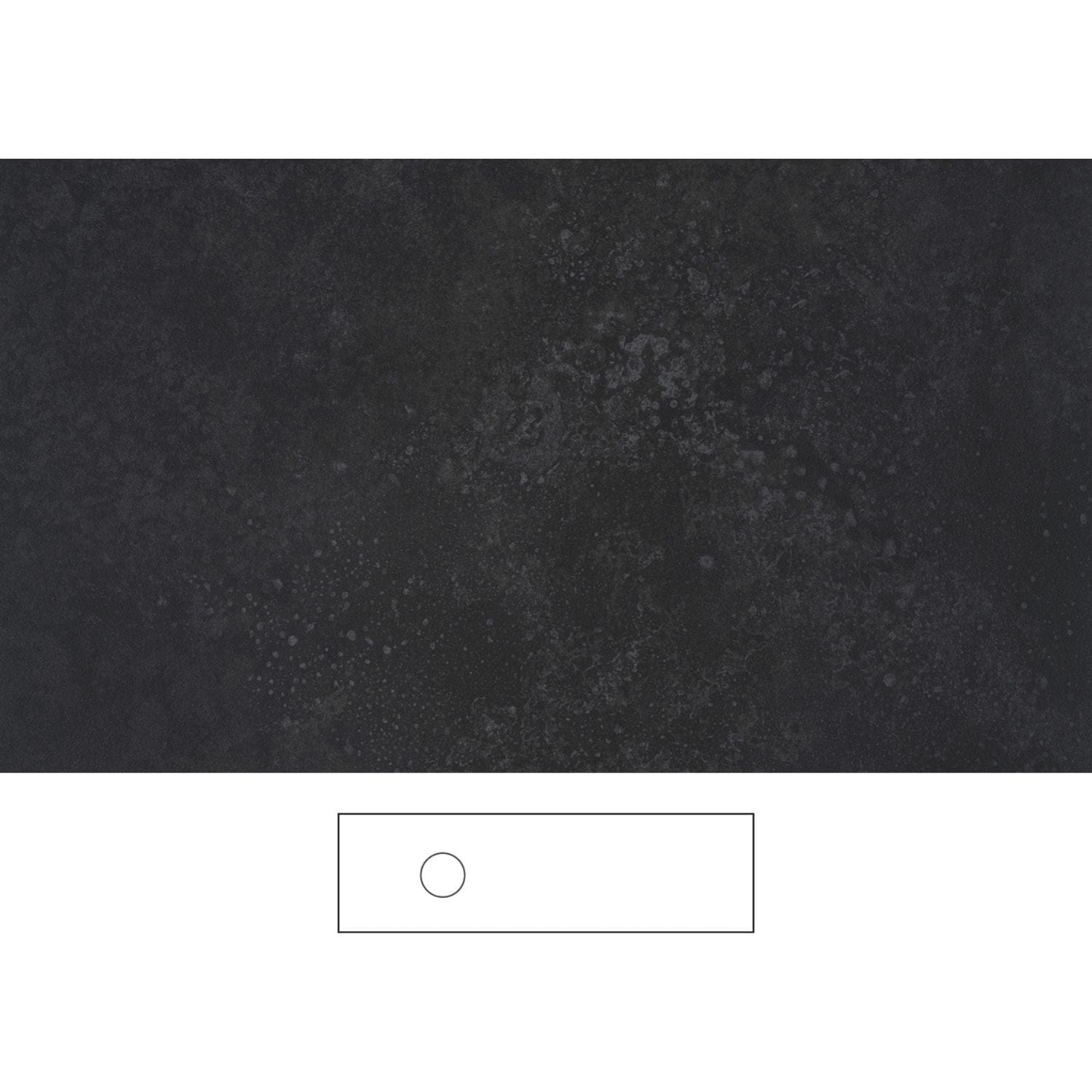 Svedbergs Poem Granittkeramikk Benkeplate Grafit / 160cm venstre / Ingen Svedbergs Benkeplate bad SV-363160V-U