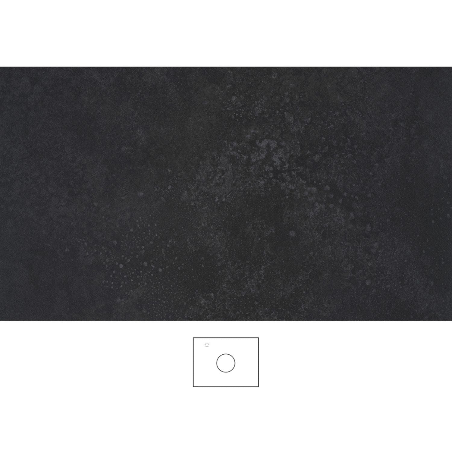 Svedbergs Poem Granittkeramikk Benkeplate Grafit / 60cm senter / Venstre Svedbergs Benkeplate bad SV-363060C-V