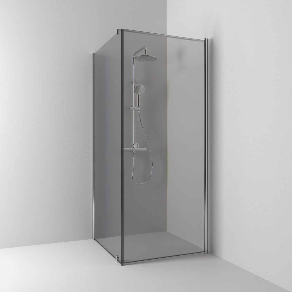 Svedbergs Skoga Dusjhjørne Kombi (vegg+dør) Krom / 70x70cm / Røkfarget glass Svedbergs Dusjhjørne SV-65011477