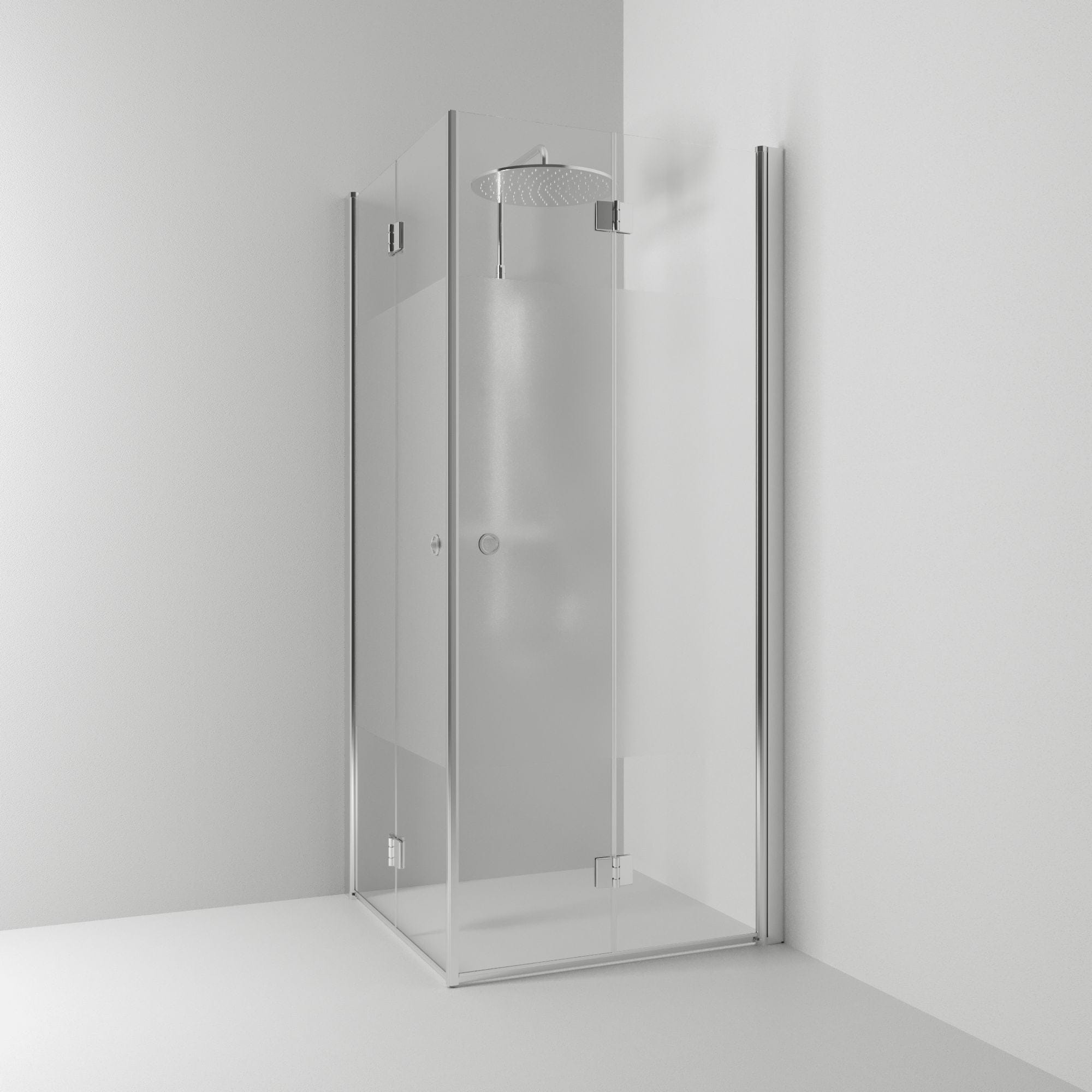 Svedbergs Skoga Dusjhjørne Leddet Krom / 70x70cm / Halvfrostet glass Svedbergs Dusjhjørne SV-61609477