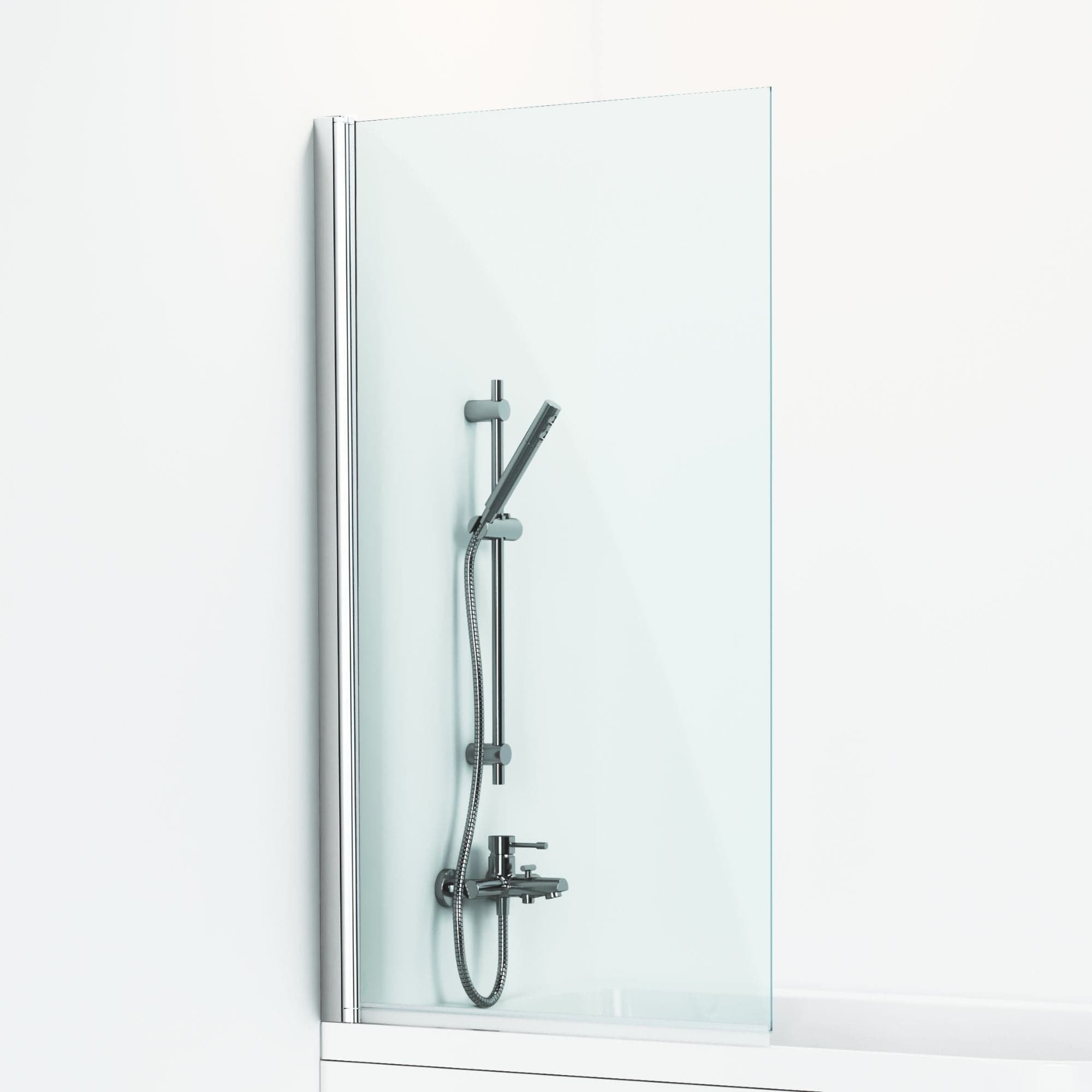 Svedbergs Skoga Rett Badekarvegg 80x141cm Krom / 80cm / Klart glass Svedbergs Badekarvegg SV-63000480