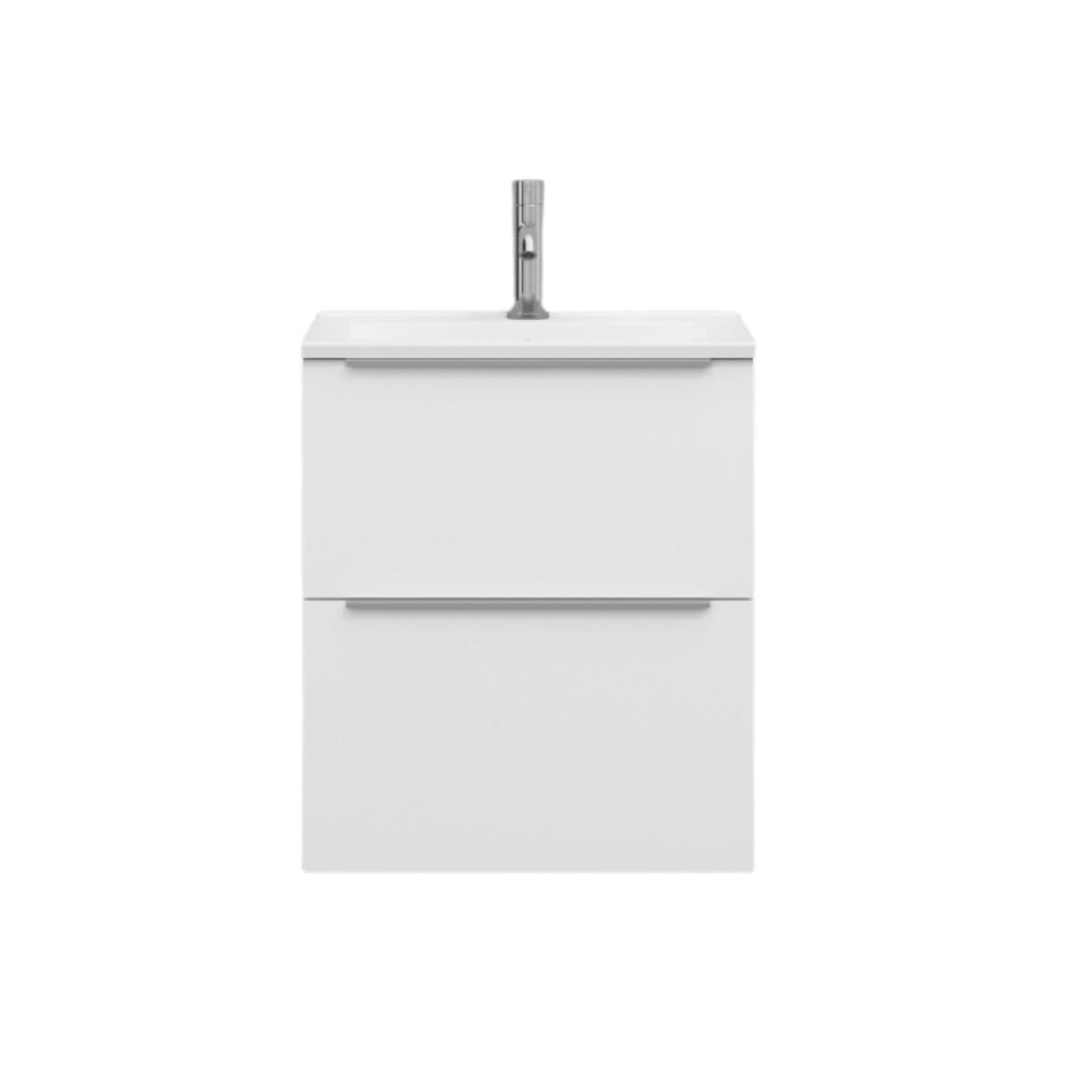 Svedbergs STILLA Slim D35 Servantskap med 2 skuff Hvit / 50cm / Integrert håndtak alu Svedbergs Servantskap SV-550313-2