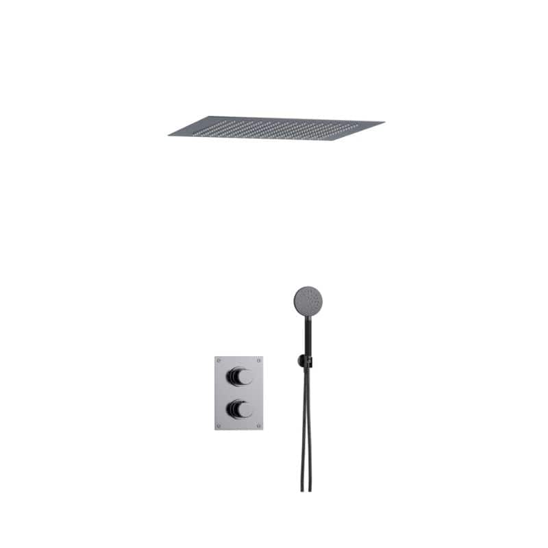 Tapwell ARM7268 Takduj Innbygging - Innebygd firkantet Black chrome / 500x500mm Tapwell Dusjsett TA-9428096