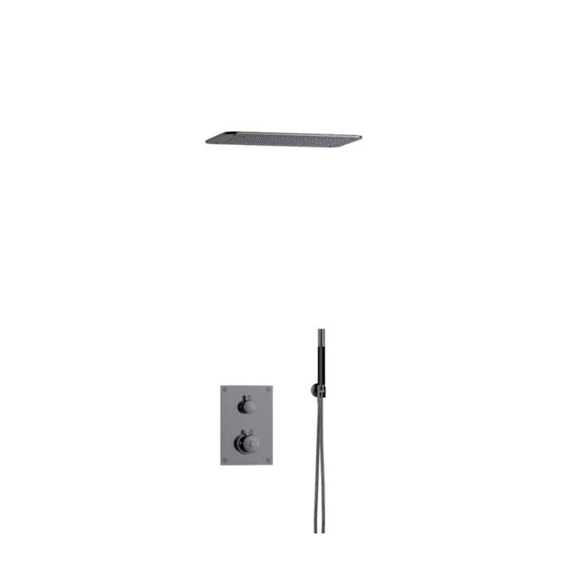Tapwell BOX7268 ED2 Innfelt Takdusj Innbygging Black chrome / 370x250mm Tapwell Blandebatteri innbygging TA-9425569