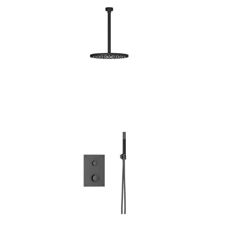 Tapwell BOX7268 Takdusj Innbygging - Takmontert Svart matt / 300mm / Ø250mm Tapwell Blandebatteri innbygging TA-9424915
