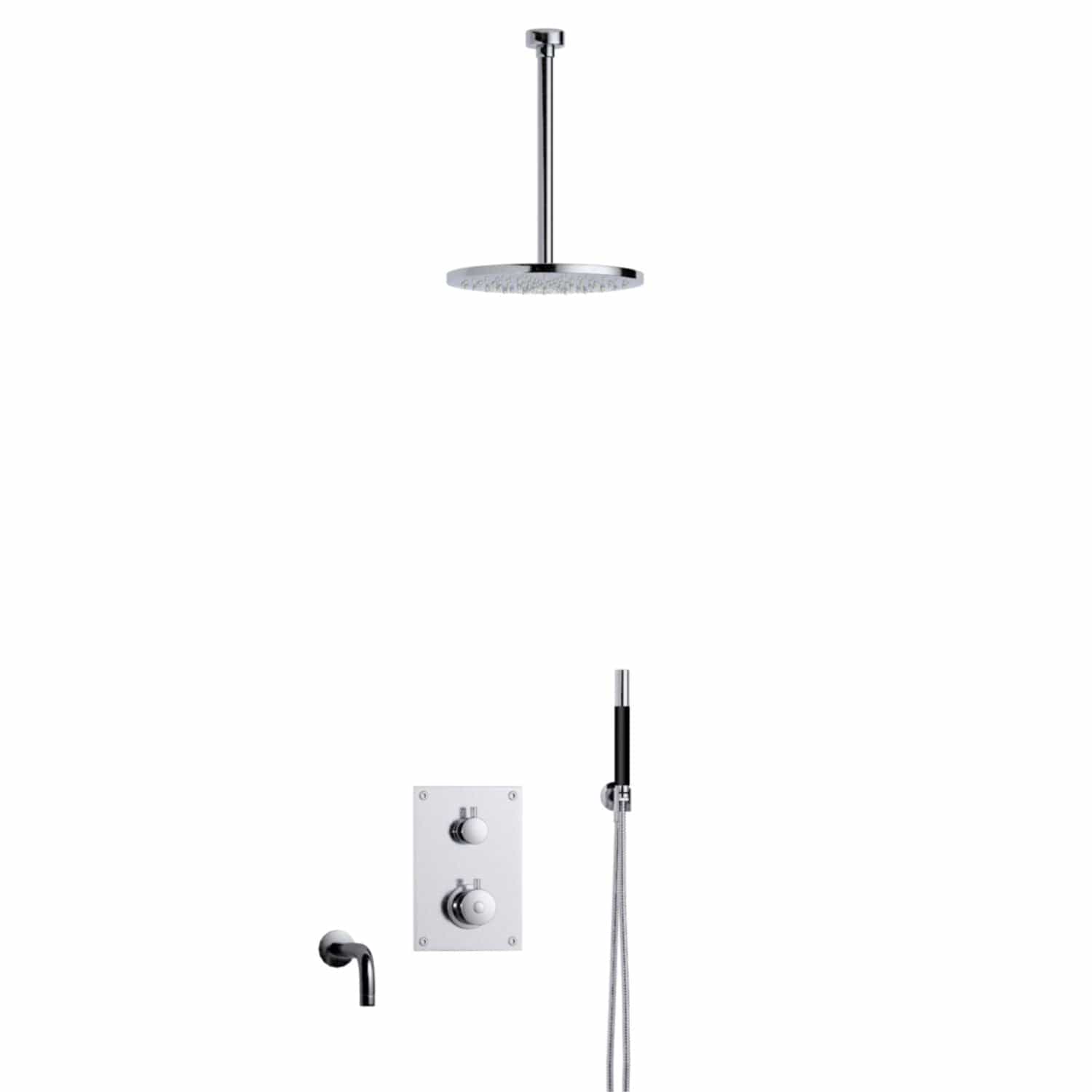 Tapwell BOX7368 Takdusj Innbygging Takmontert Krom / 300mm / Ø250mm Tapwell Dusjsett TA-9425060