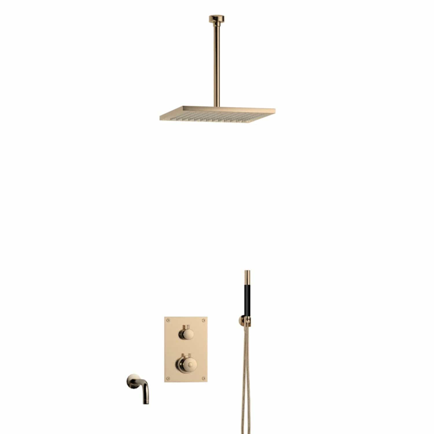 Tapwell BOX7368 Takdusj Innbygging Takmontert Oksiderende messing / 300mm / 300x300mm Tapwell Dusjsett TA-9425412