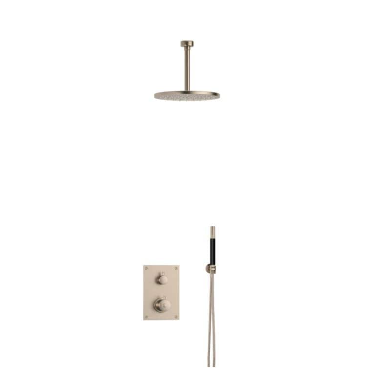 Tapwell Z079 Takdusj Innbygging - komplett Brushed nickel / 200mm Tapwell Blandebatteri innbygging TA-9425031