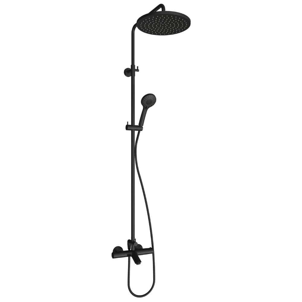 VikingBad Falk Rund Takdusj for badekar Svart matt VikingBad Takdusj VB-117050