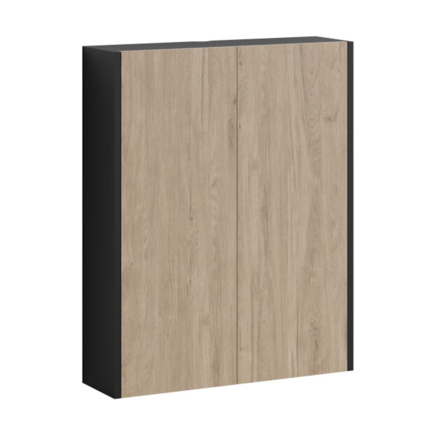 VikingBad Fay Veggskap uten Speil Svart matt/eik VikingBad Sideskap bad VB-119183