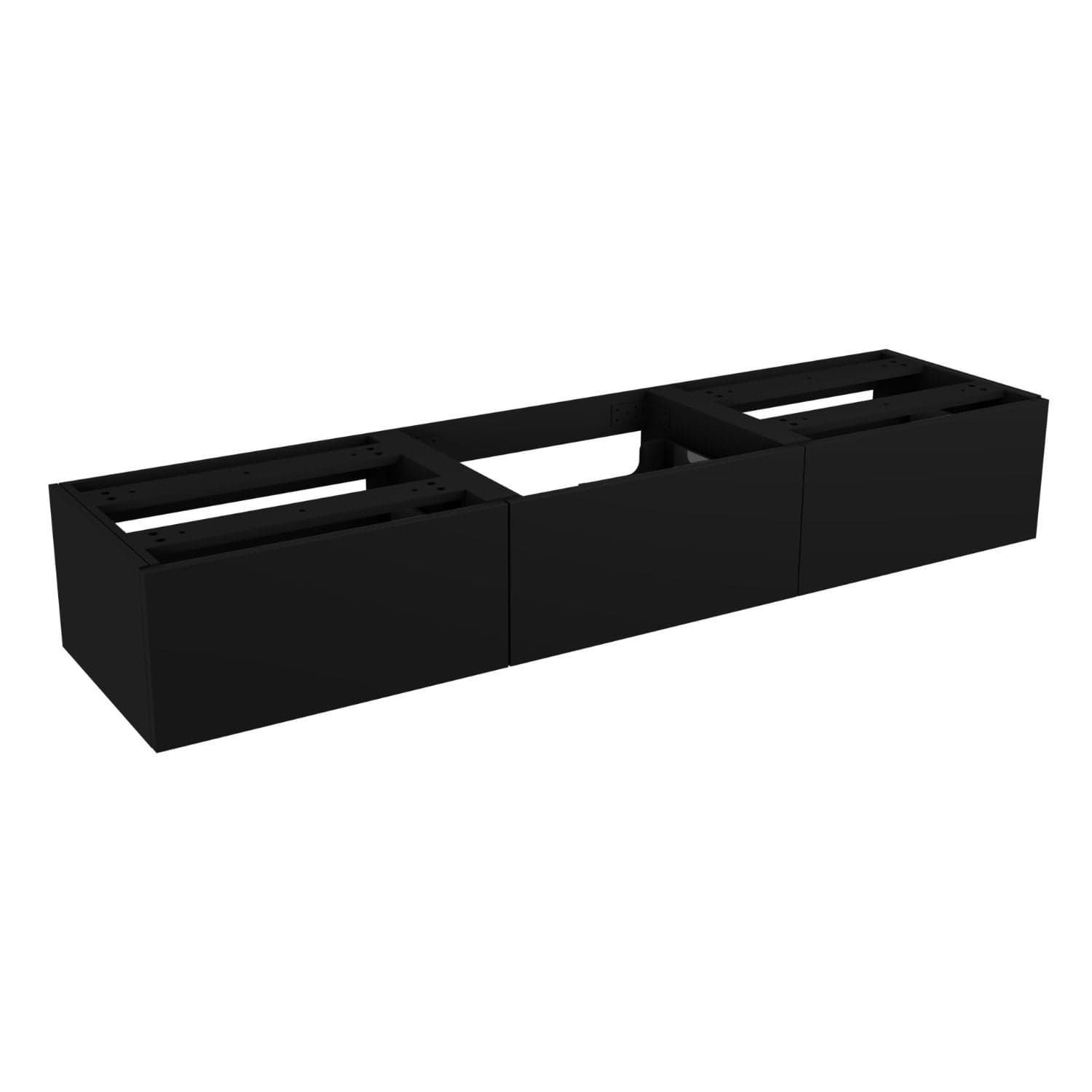 VikingBad MIE Demi Slett Servantskap Mål: B(60-180)xH46xD29 cm (3x60) Svart matt / 180cm VikingBad Servantskap VB-116369