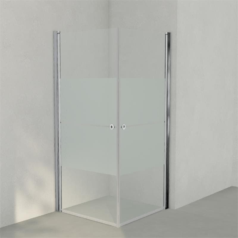 INR Dusjhjørne LINC ANGEL Frostet/Stripe Glass Krom / 90x90cm / Stripe glass INR Iconic Nordic Rooms Dusjhjørne INR-51230399