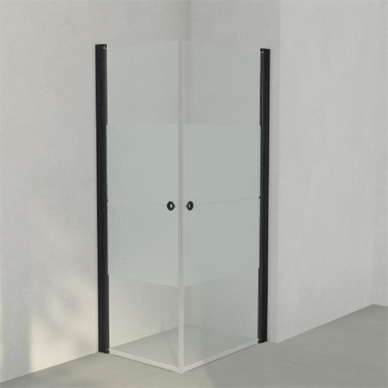 INR Dusjhjørne LINC ANGEL Frostet/Stripe Glass Svart matt / 70x90cm / Stripe glass INR Iconic Nordic Rooms Dusjhjørne INR-51230179