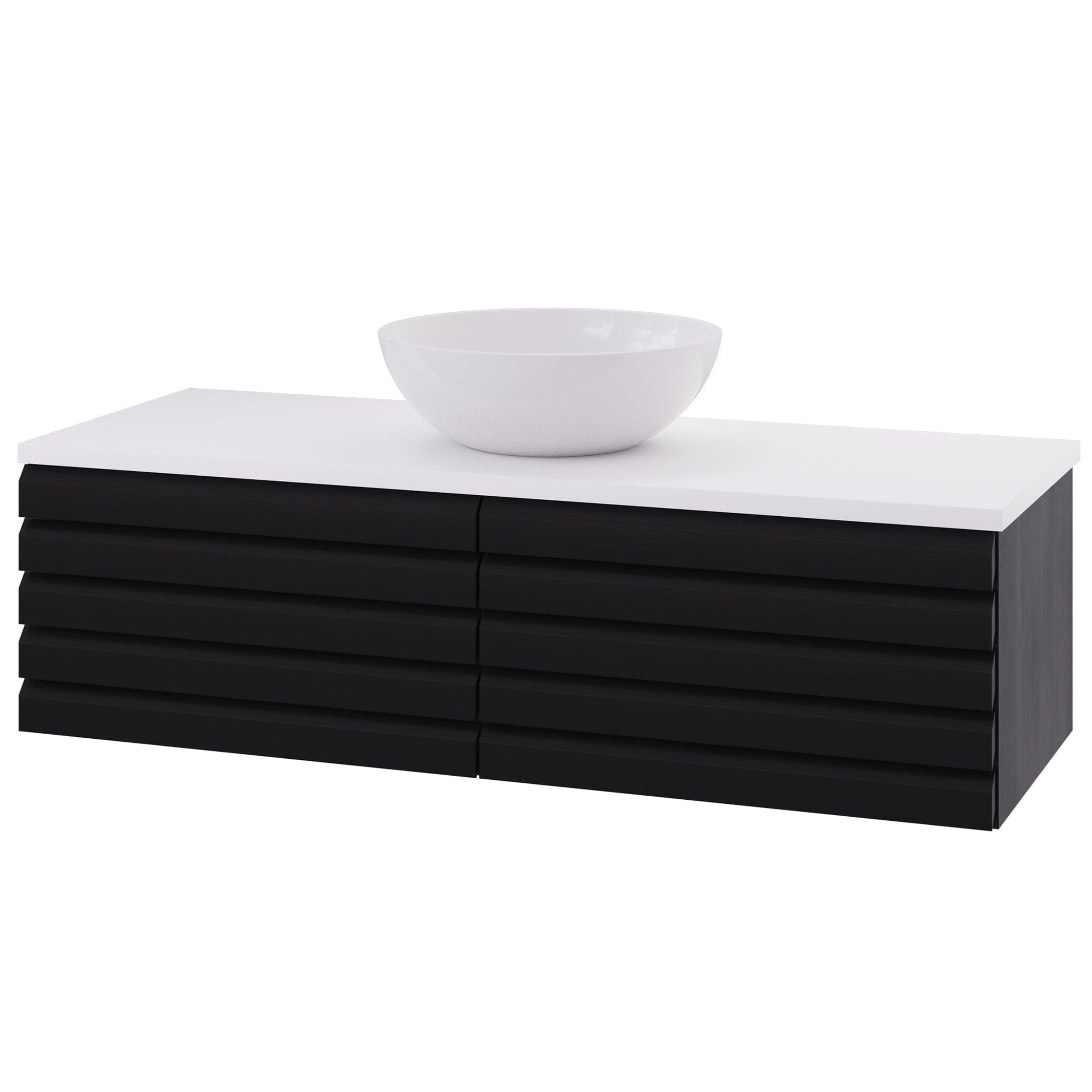 Linn Bad Selma Eikestav Heltre D45cm Servantskap Svart eik / 120cm / Senter Linn Bad Servantskap LB-160612ST