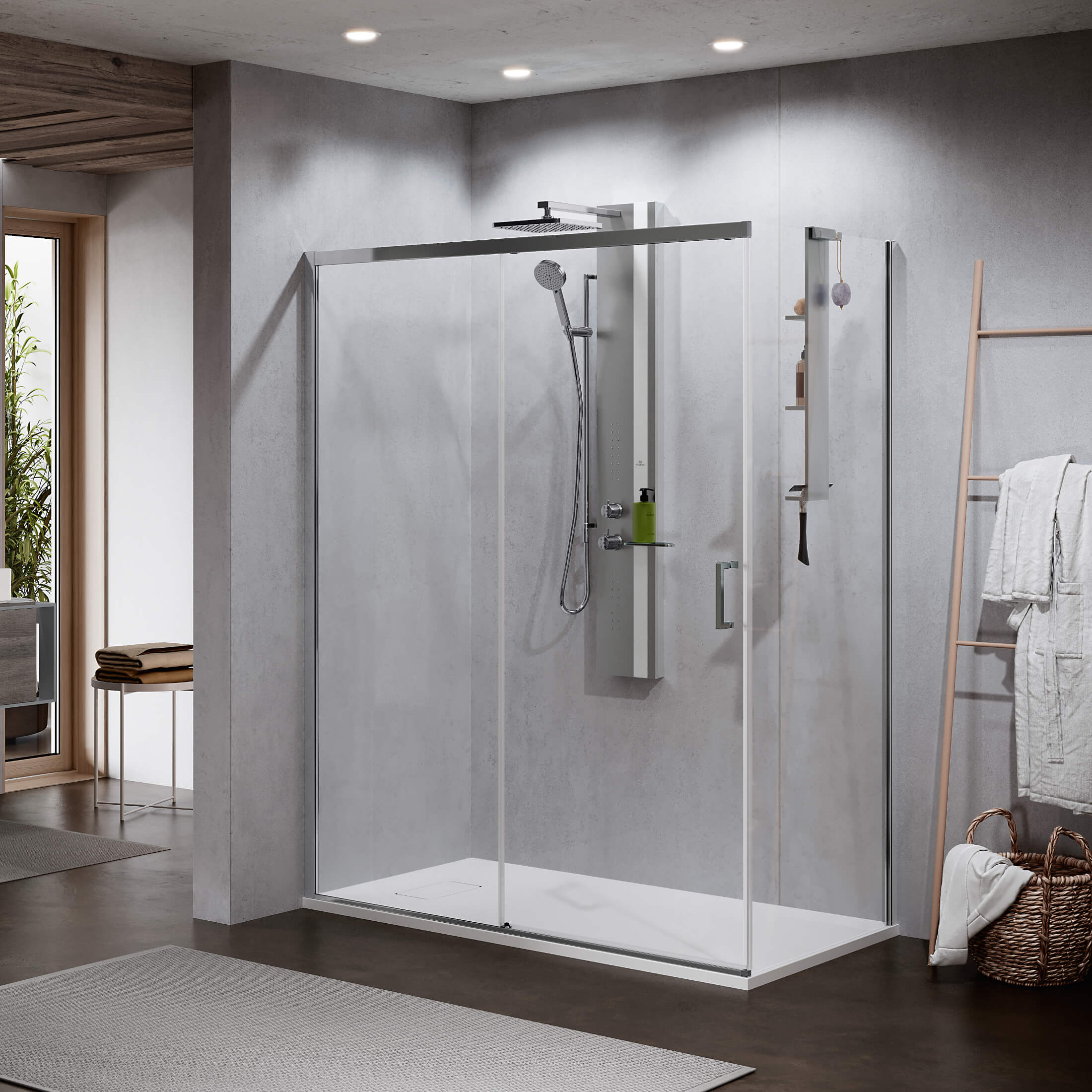 Novellini Zephyros 2.0 Skyvedør 120-160cm Novellini Dusjdør