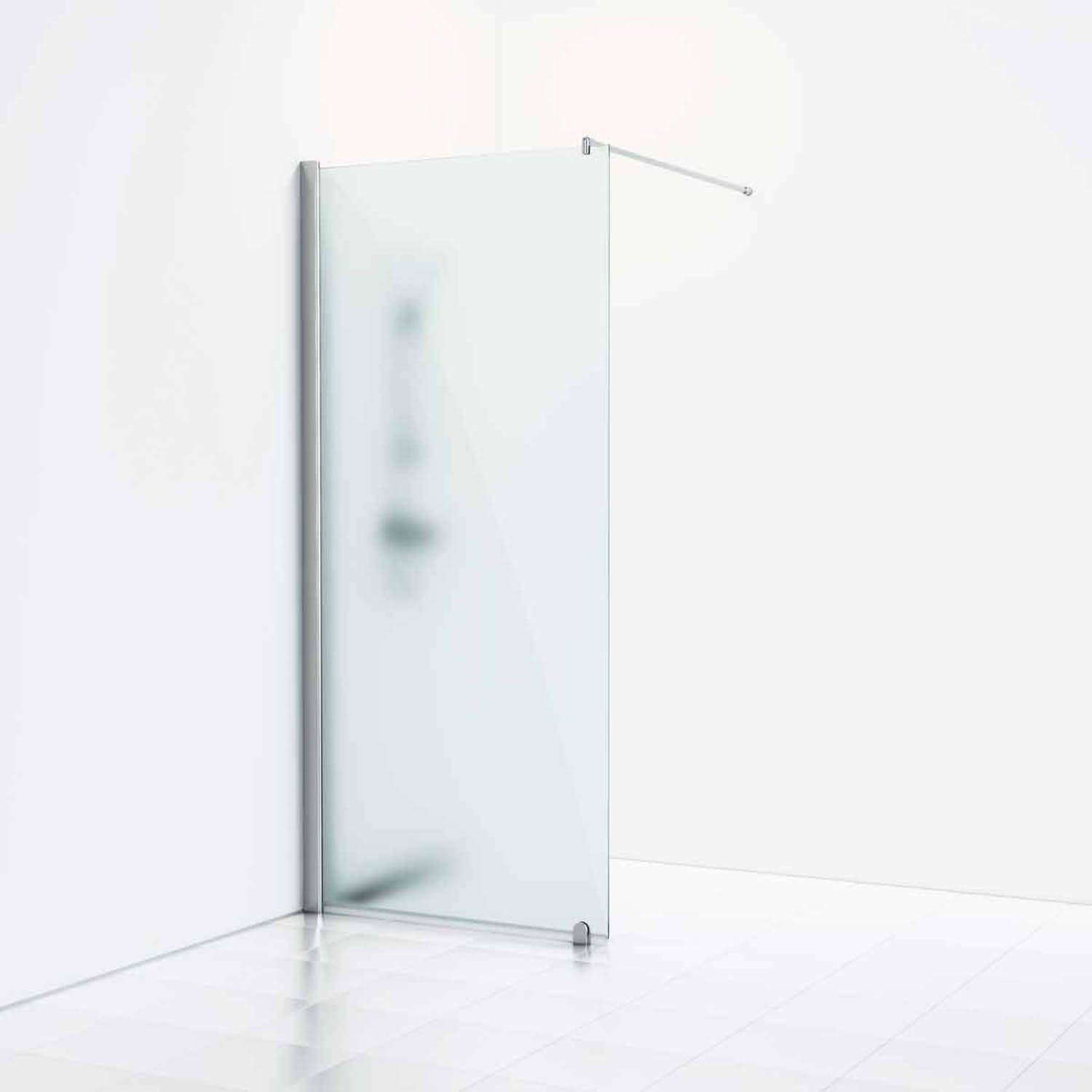 Svedbergs Skoga Dusjvegg Rett (walk-in) Krom / 100cm / Frostet glass Svedbergs Dusjvegg SV-6120141