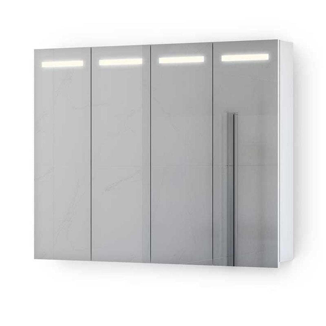 VikingBad Ida Speilskap B50-120cm m/LED og Stikk - innvendig speil Hvit matt / 100cm VikingBad Speilskap VB-111711