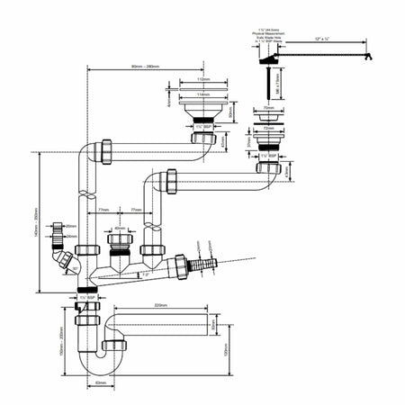 Altech Vannlås 114/72mm for dobbel kum U/K